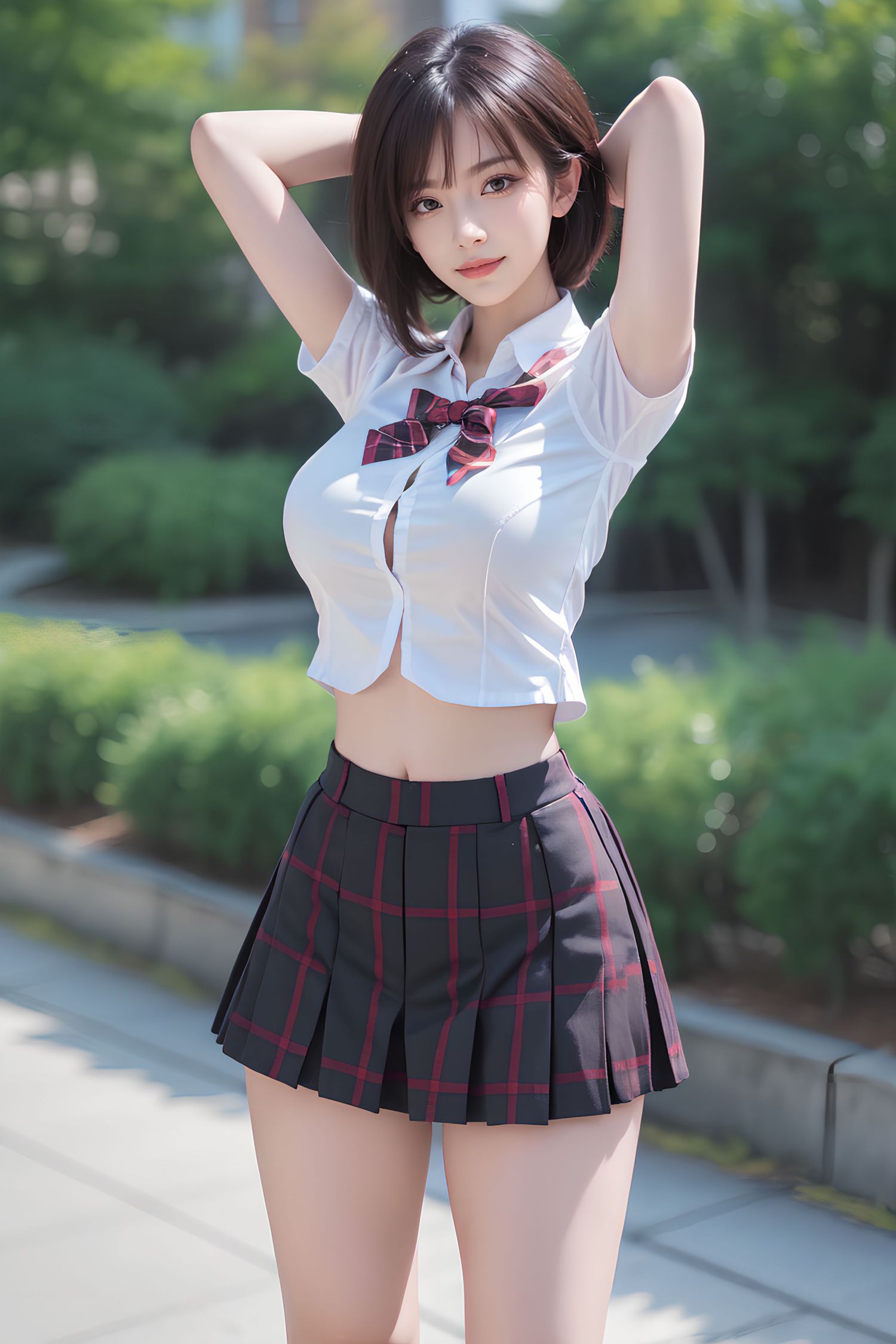 短髮JK女子高生