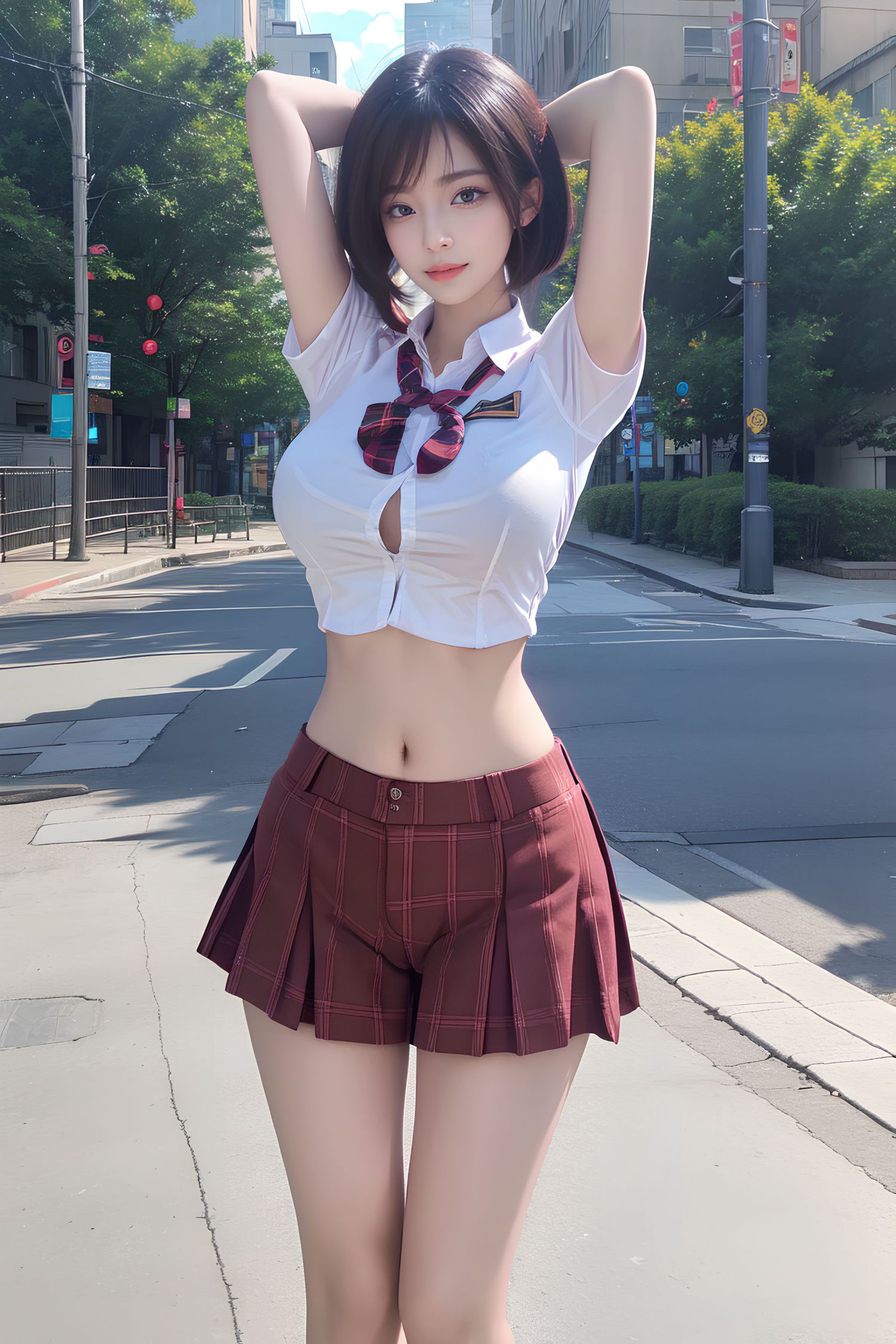 短髮JK女子高生
