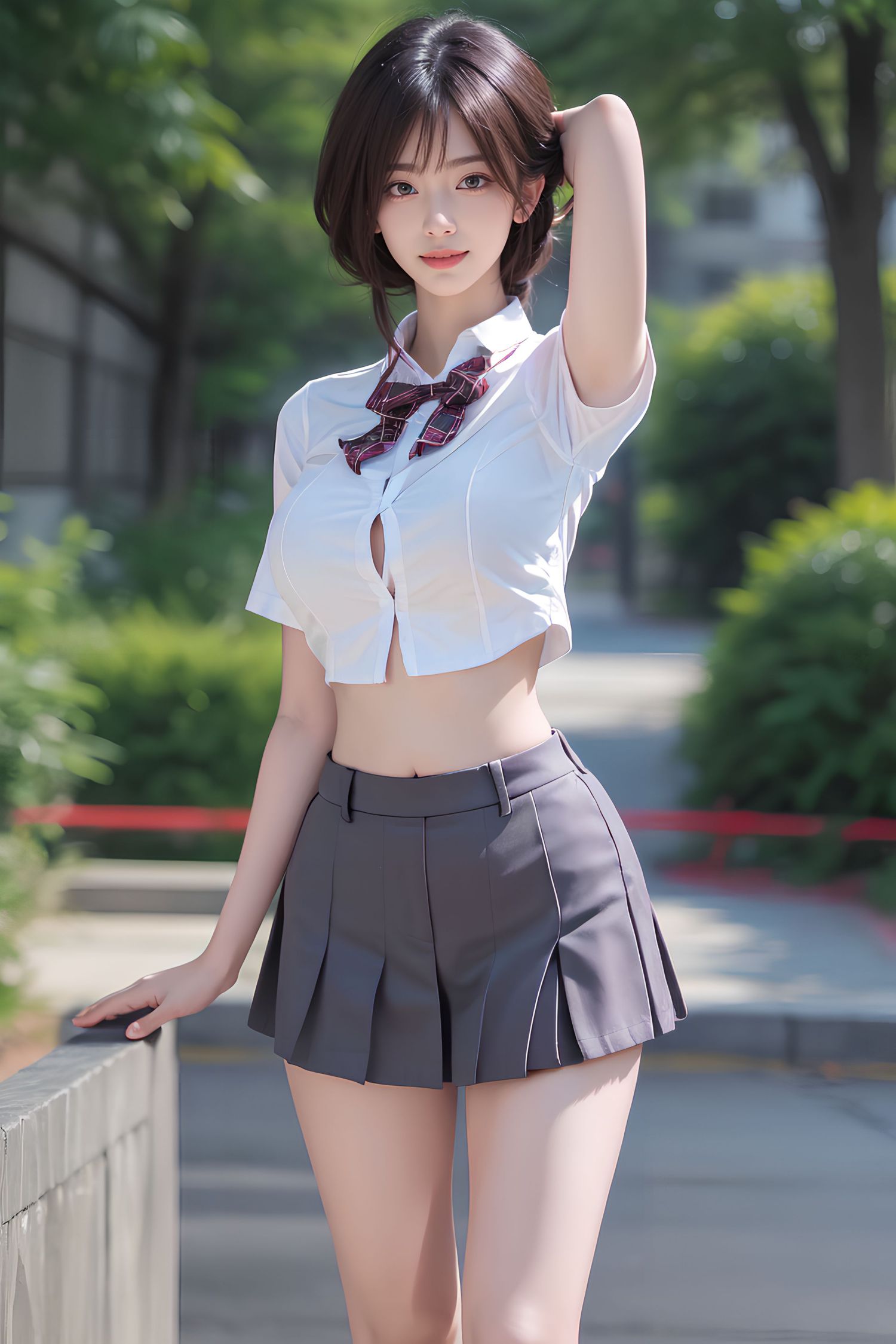 短髮JK女子高生
