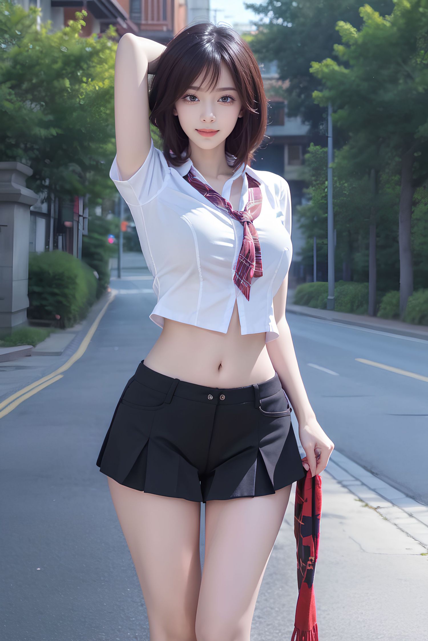短髮JK女子高生