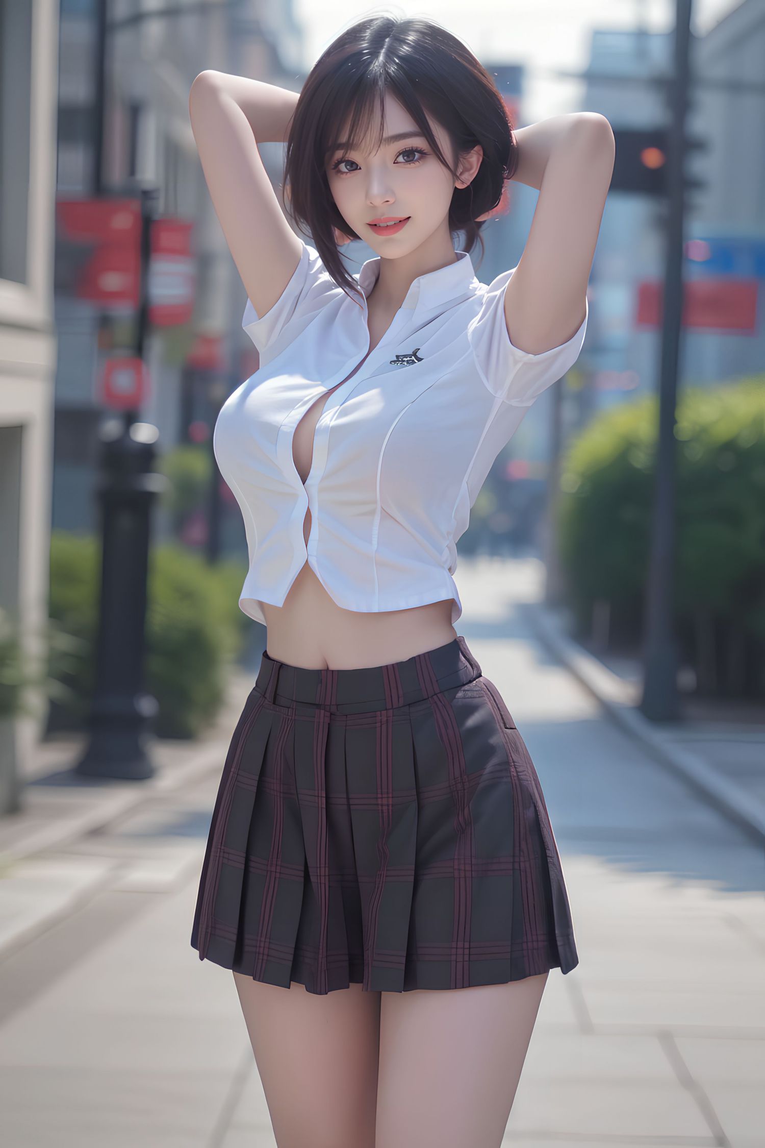 短髮JK女子高生