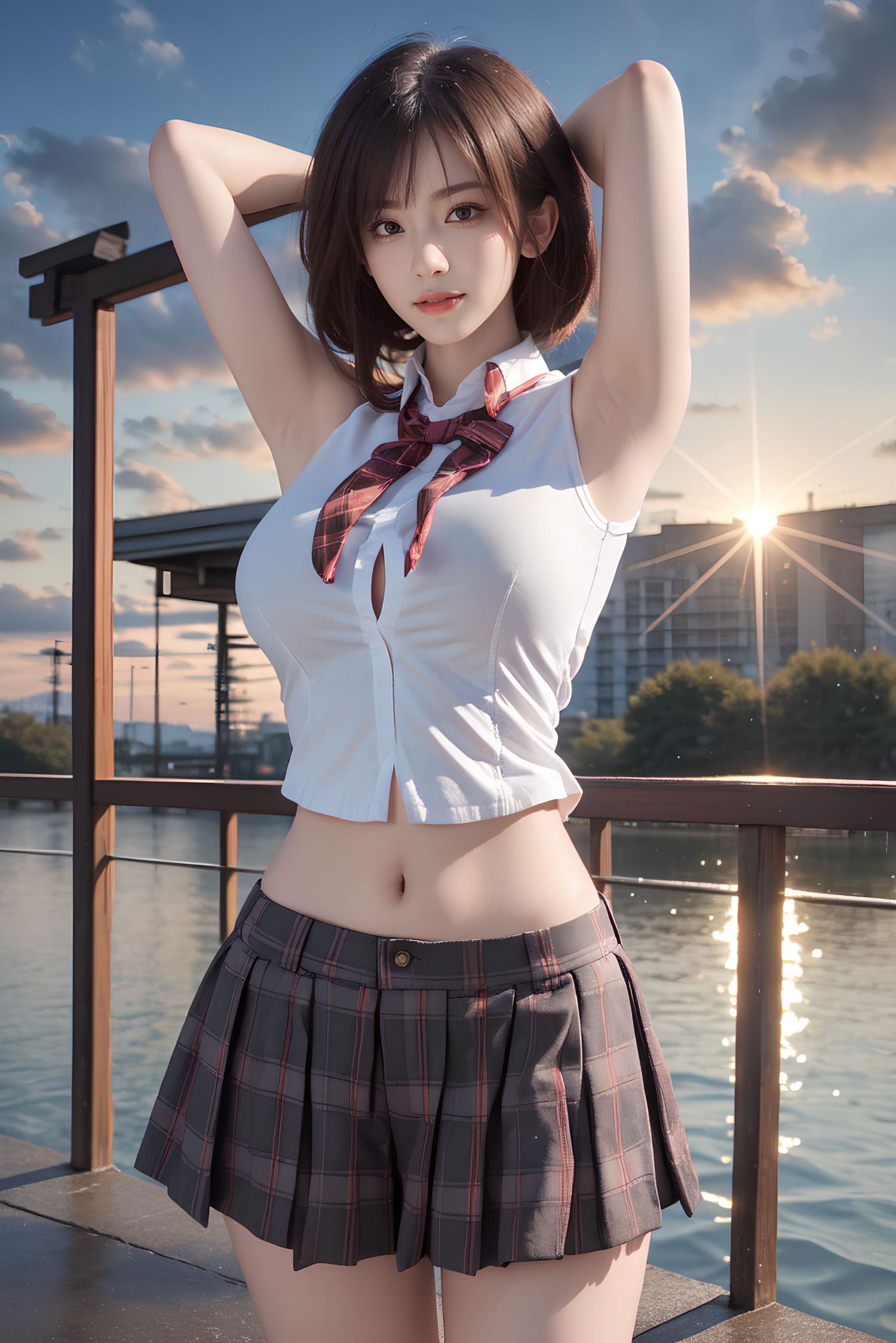 短髮JK女子高生