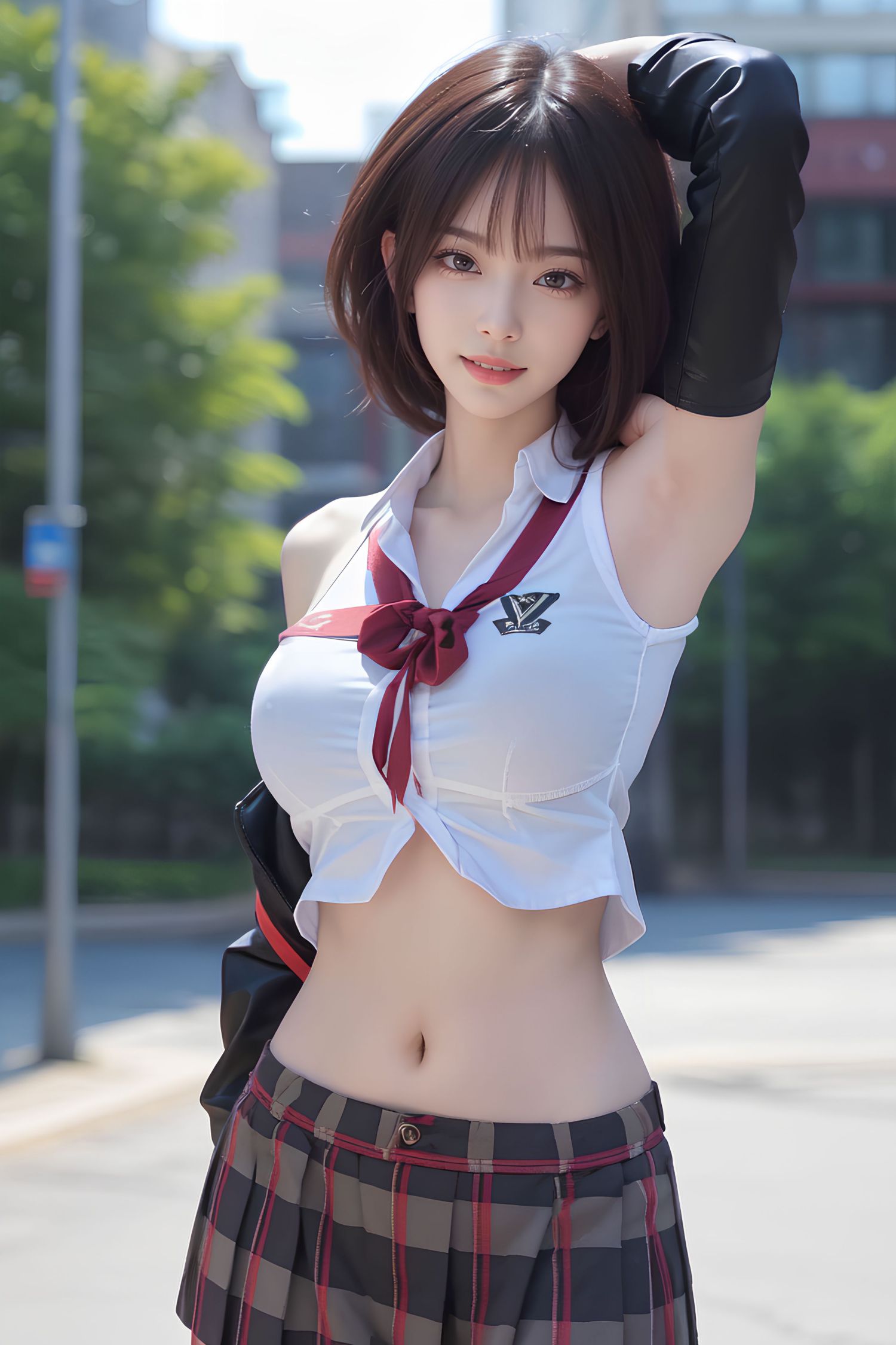 短髮JK女子高生
