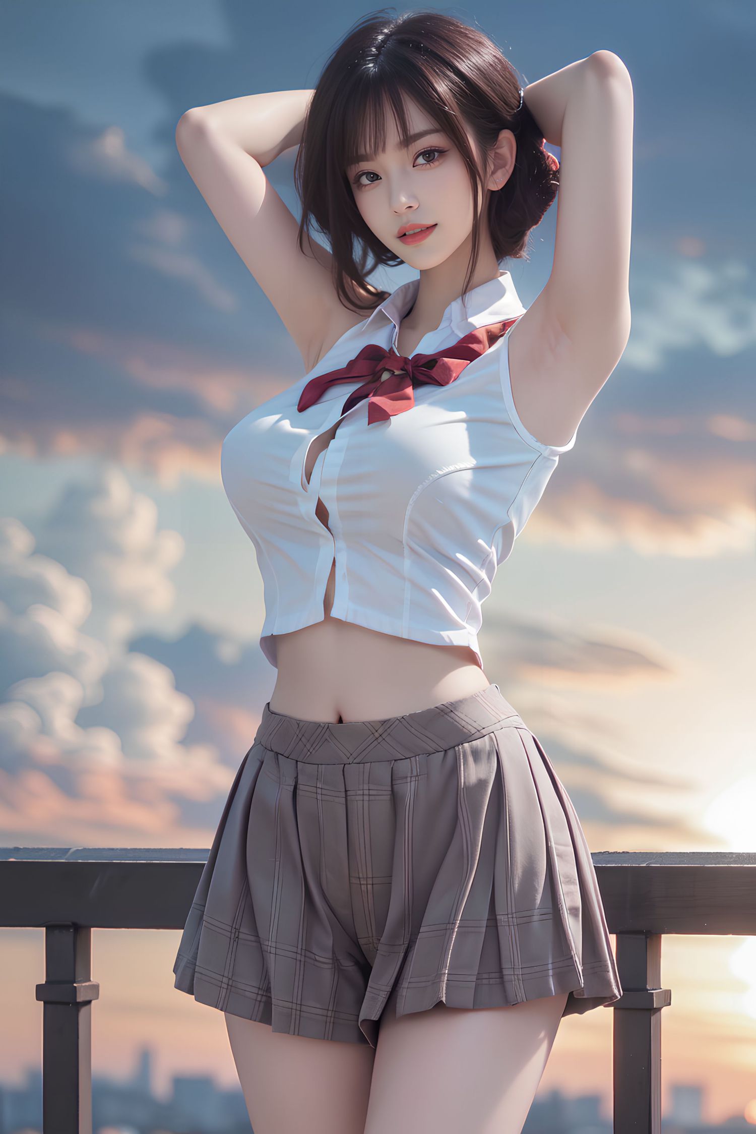 短髮JK女子高生