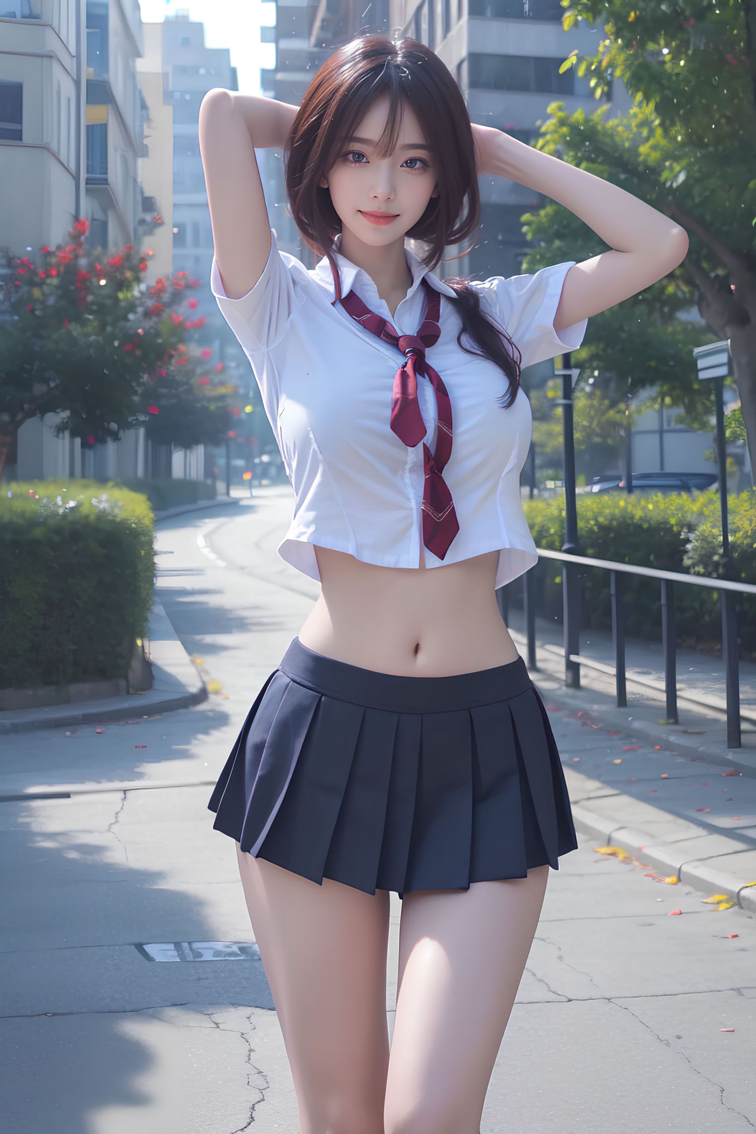 短髪のJK女子高生