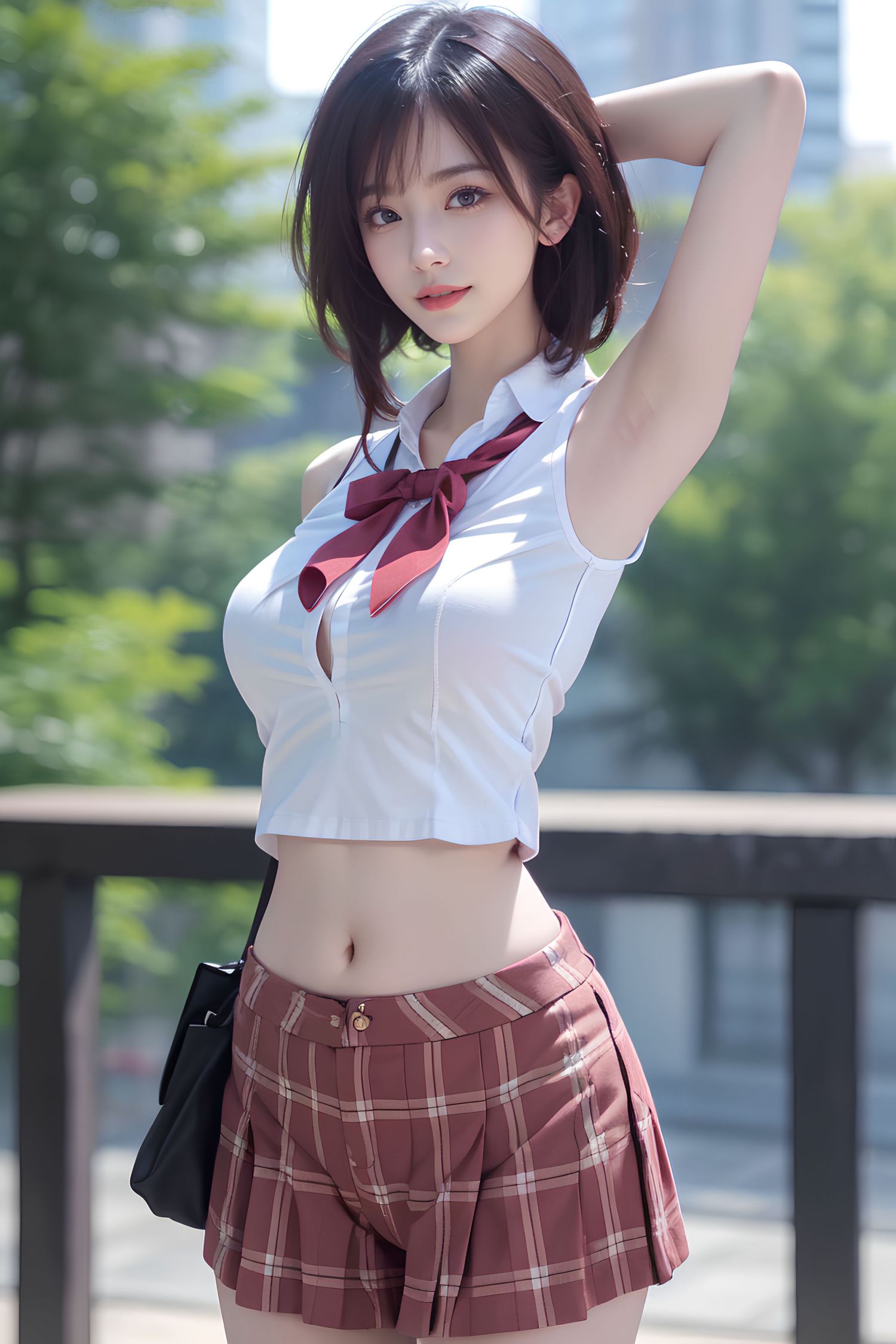 短髮JK女子高生