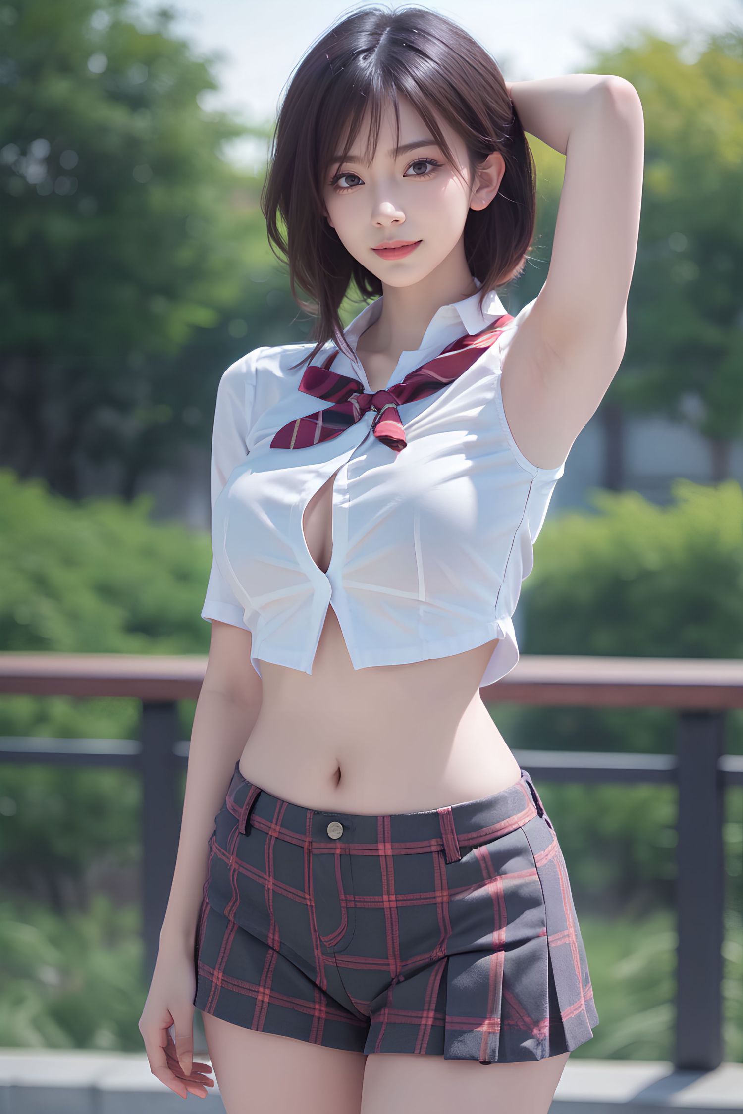 短髪のJK女子高生