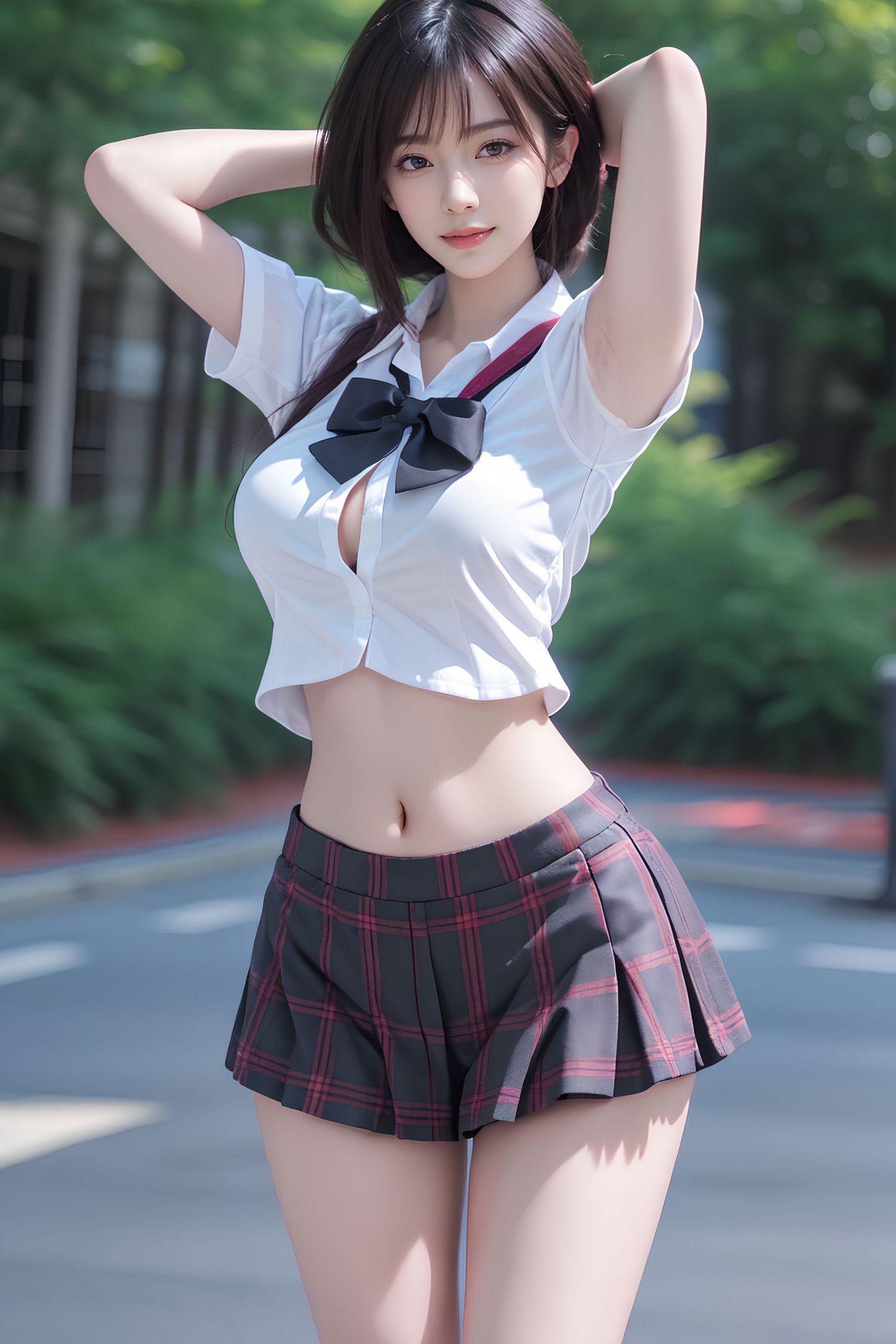 短髪のJK女子高生