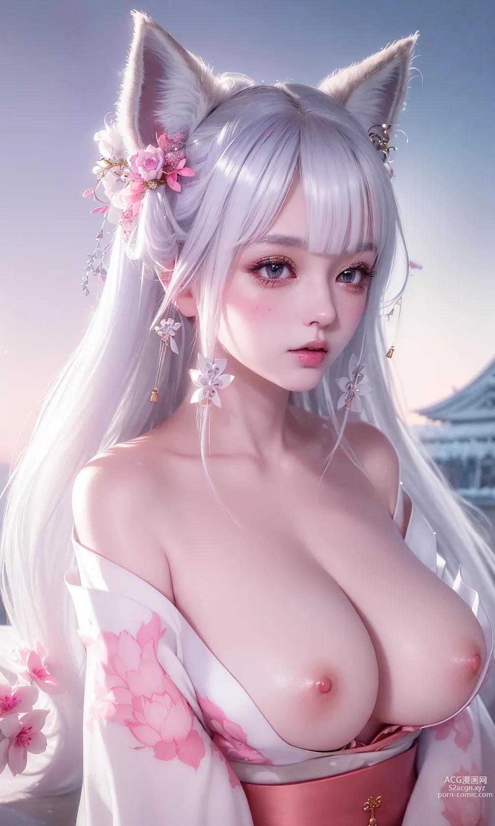 AIイラスト - Pixiv作者 - リン合集: 古装開胸狐女
