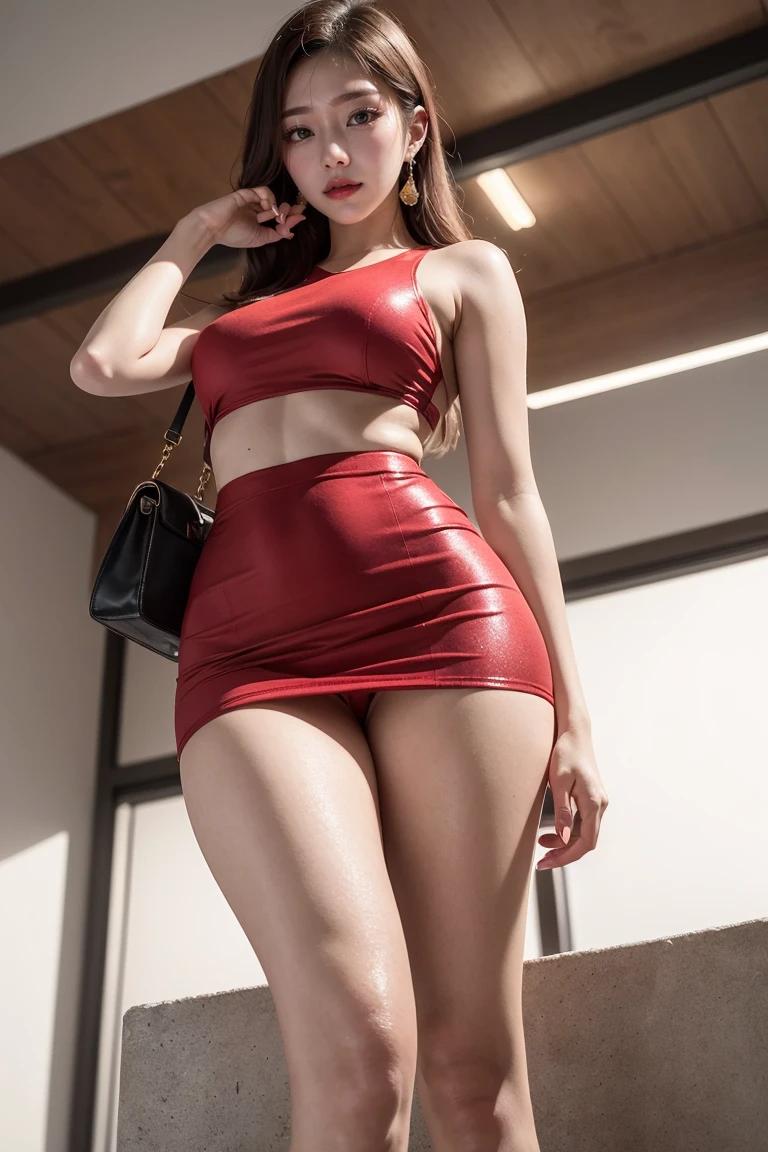 超短い赤いスカート