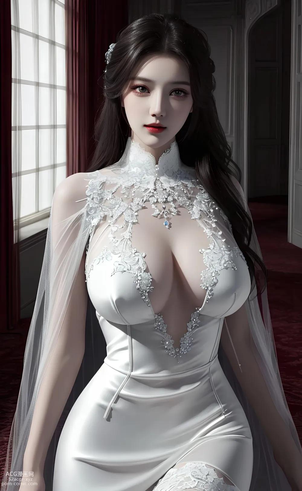 [ Anime Girl ] [唯美] 白色情趣蕾丝薄纱 – Ai绘画高质量古风图集