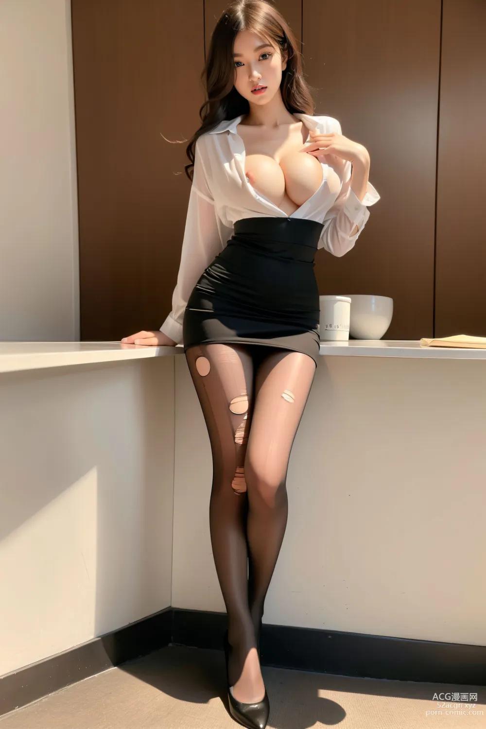 AI Torn Black Stocking Uniform Gallery