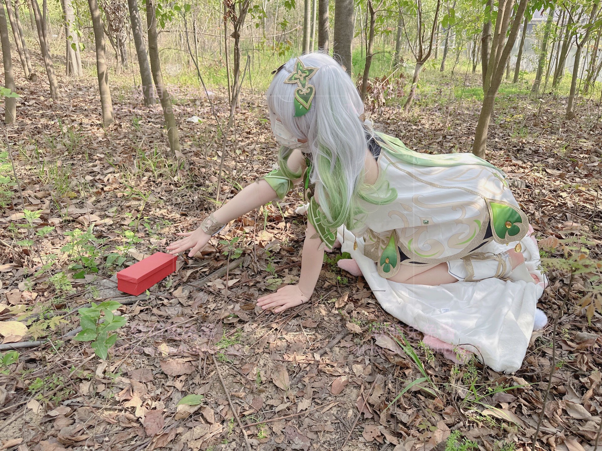 Soft Cute Bunny Nahida Cosplay Set with GIF
