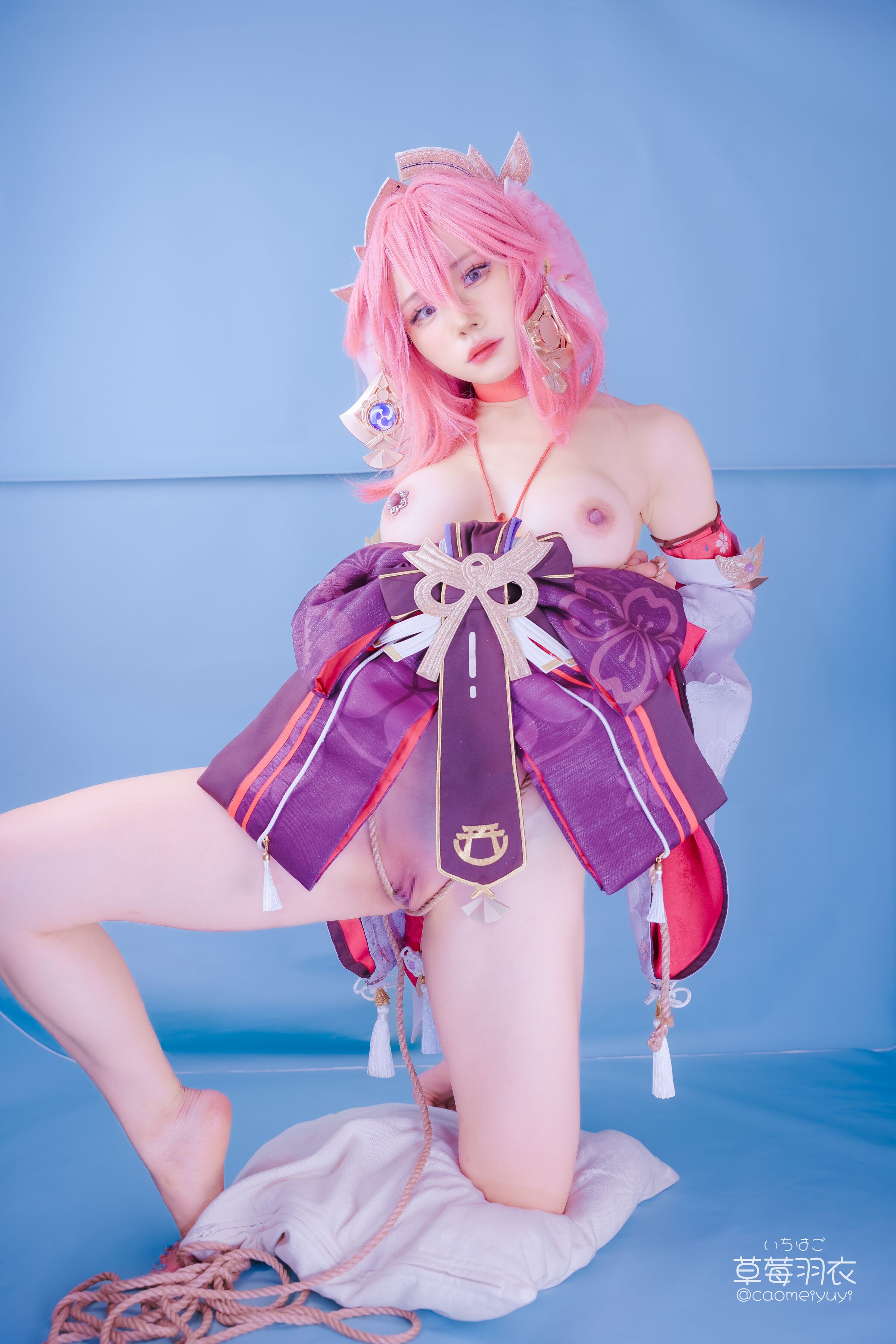 Strawberry Feather Robe] Fox-Colored Spinning Top Recitation Banquet