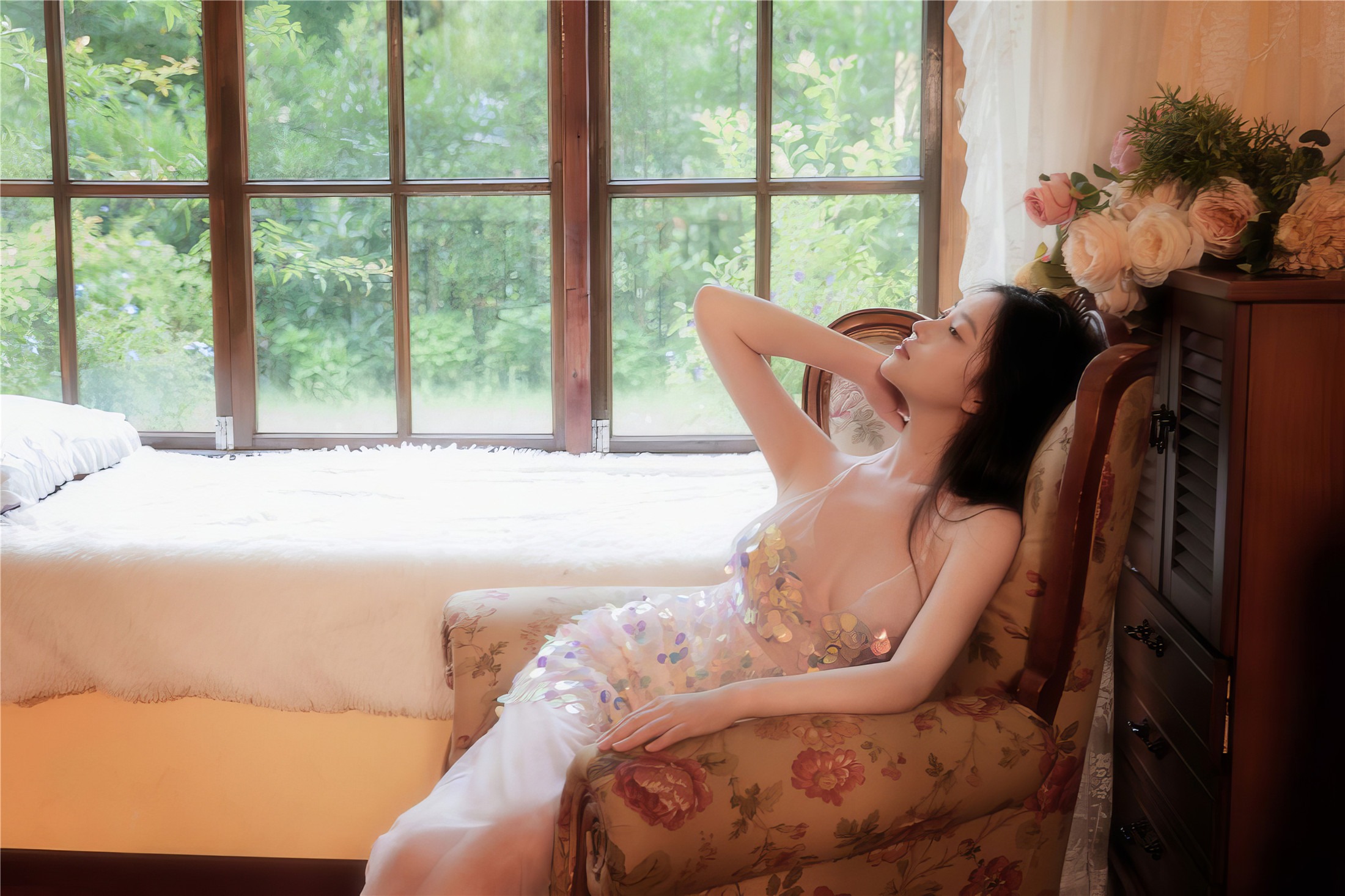 Nian Nian - Sequined Transparent Evening Dress 57P