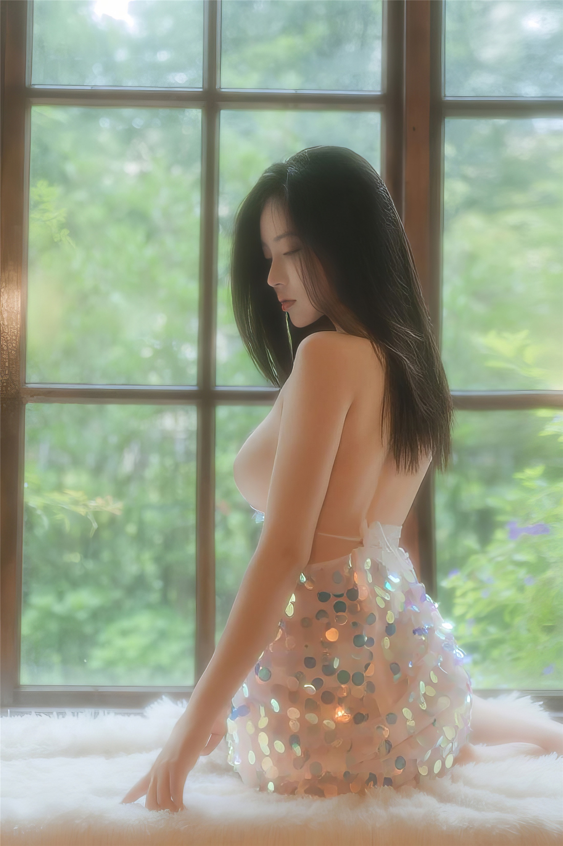 Nian Nian - Sequined Transparent Evening Dress 57P