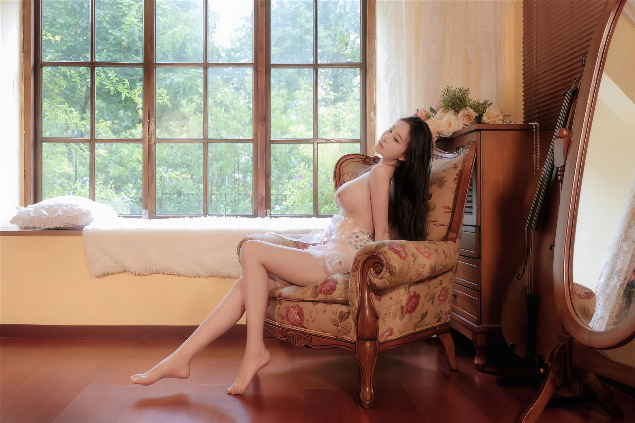 Nian Nian - Sequined Transparent Evening Dress 57P