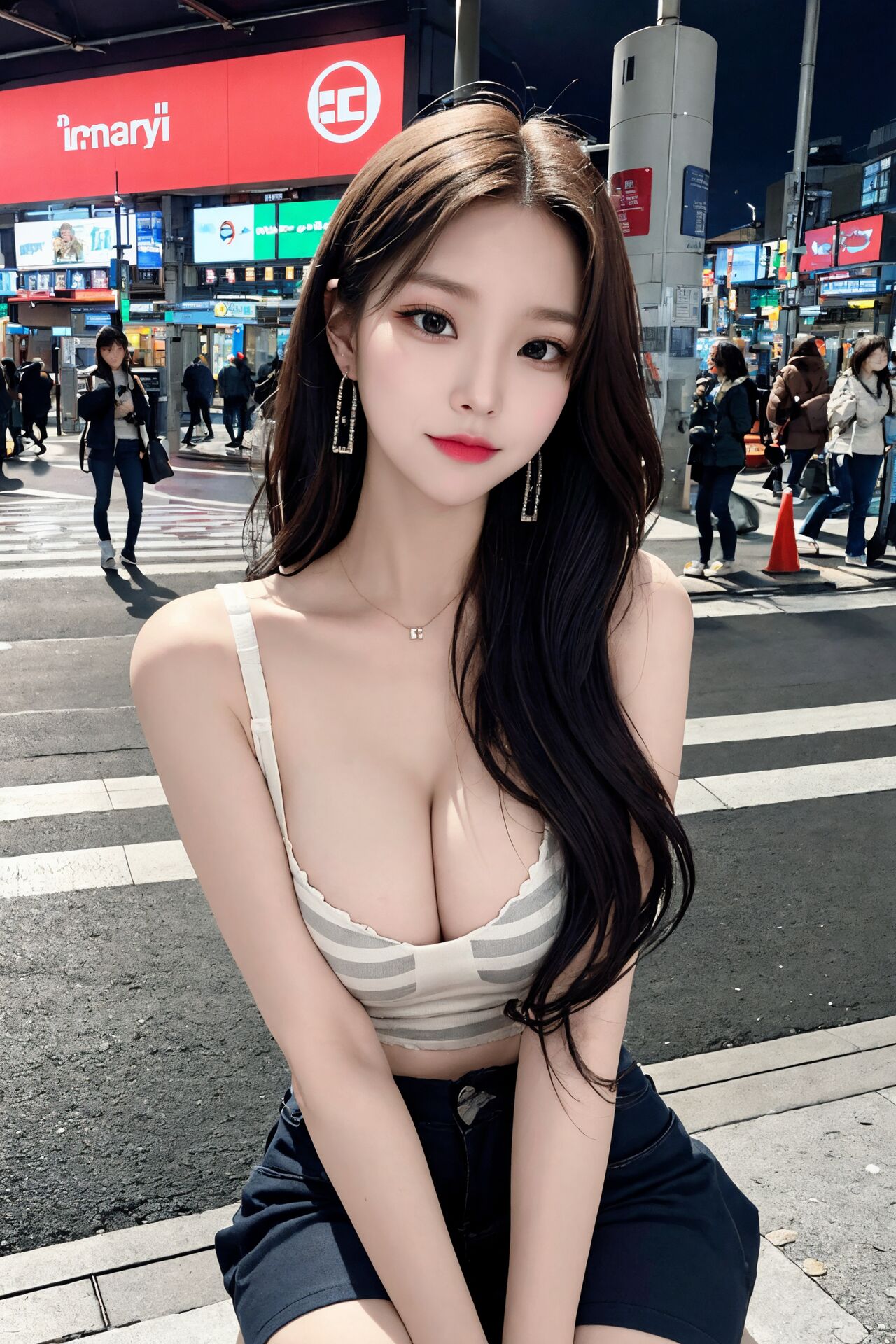 Patreon Sanko 긴 머리 성인 AI 화보