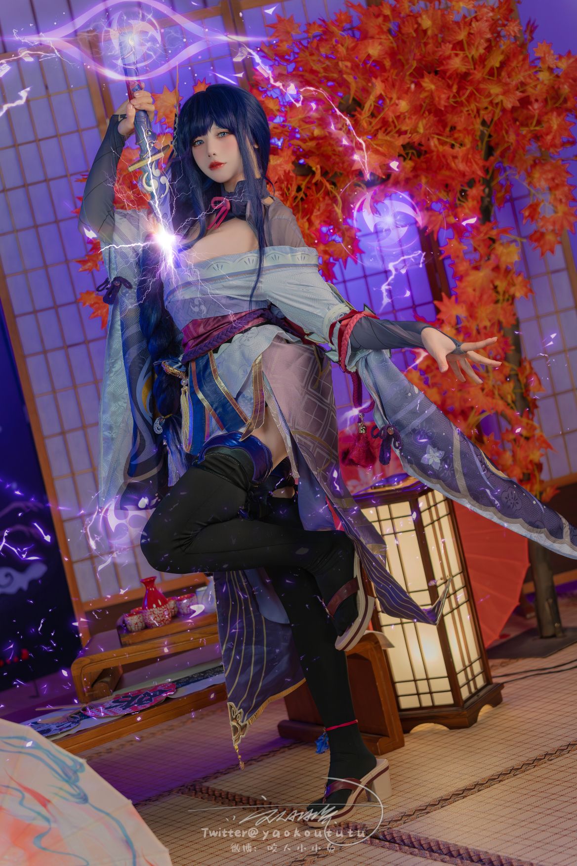 咬人小小兔(咬一口兔娘) - 3月作品 原神雷電將軍 [76P1V-1.43G