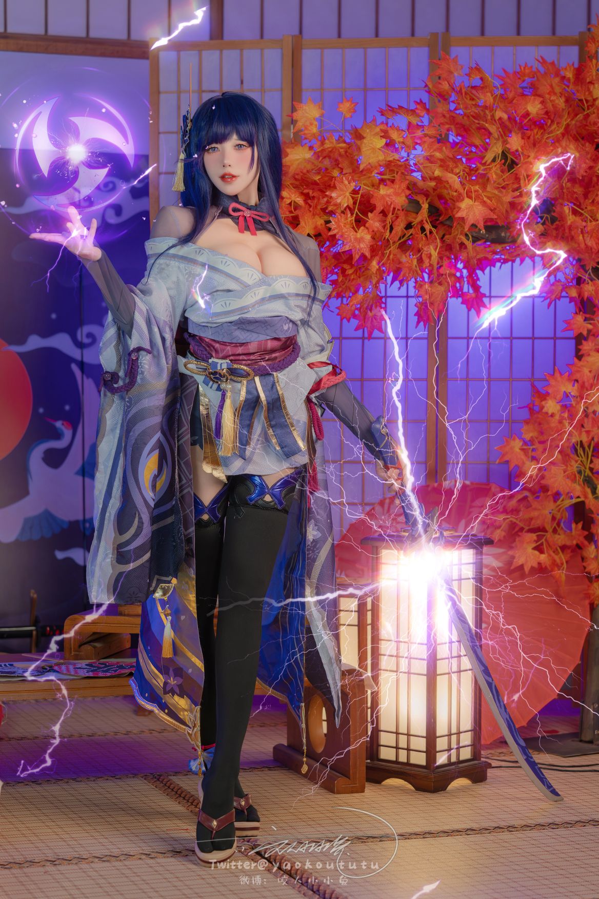 咬人小小兔(咬一口兔娘) - 3月作品 原神雷電将軍 [76P1V-1.43G