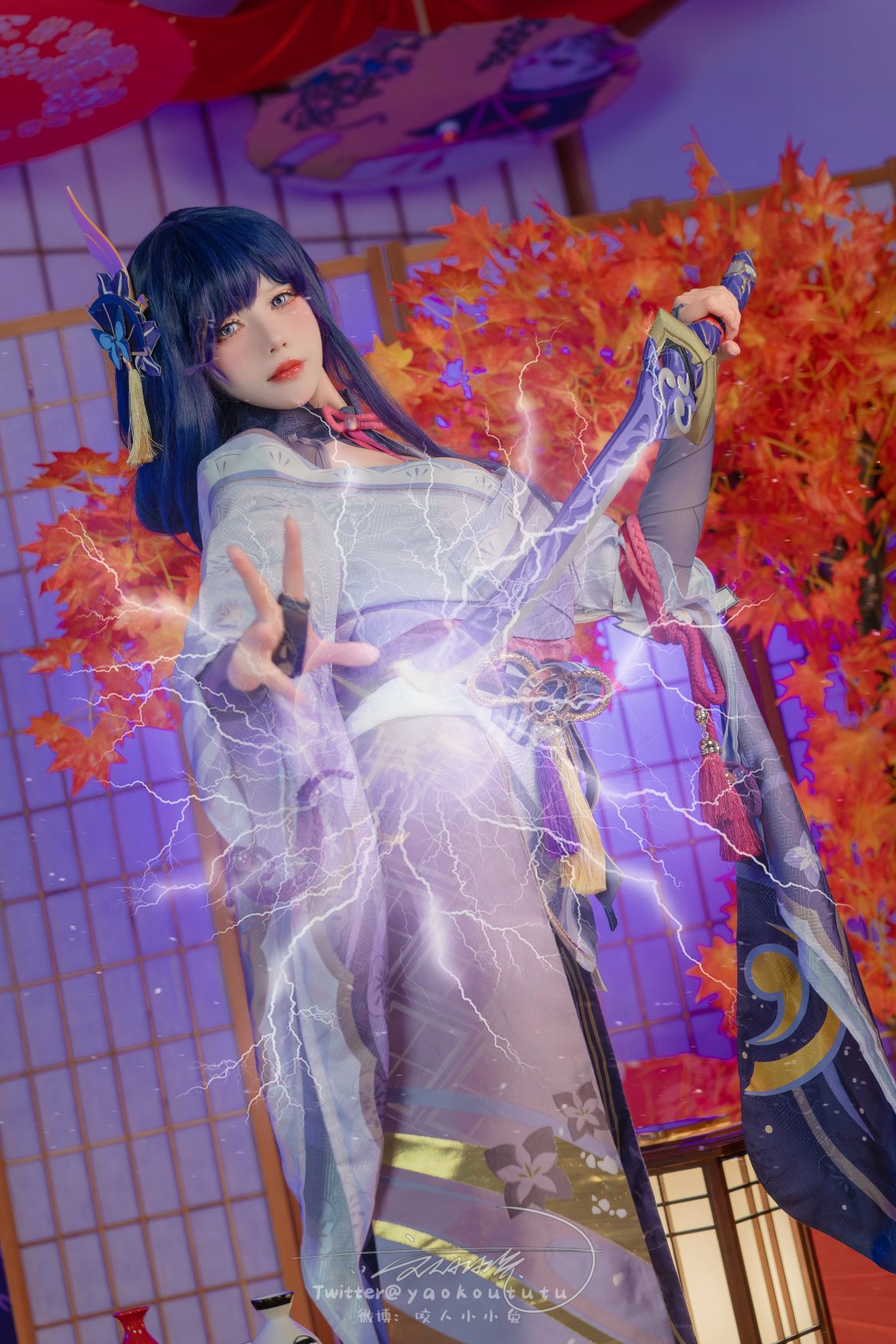 咬人小小兔(咬一口兔娘) - 3月作品 原神雷電將軍 [76P1V-1.43G