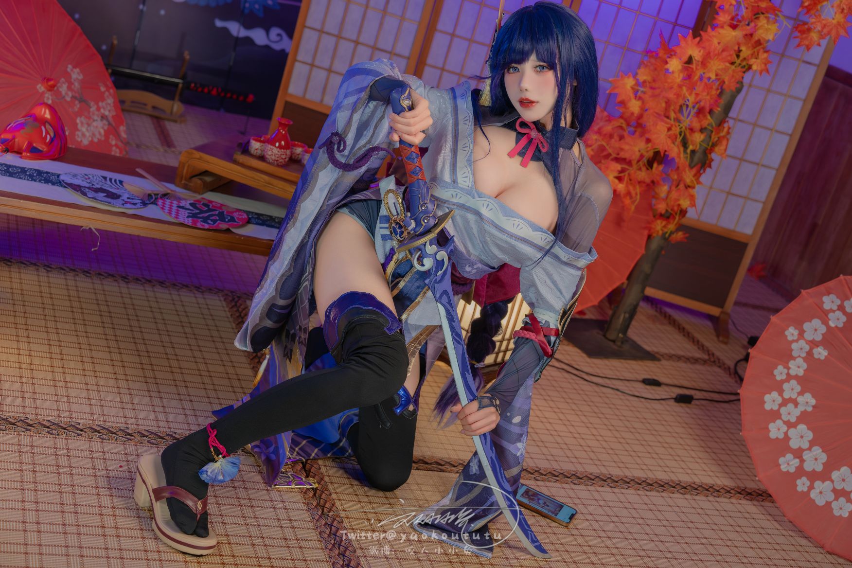 咬人小小兔(咬一口兔娘) - 3月作品 原神雷電将軍 [76P1V-1.43G