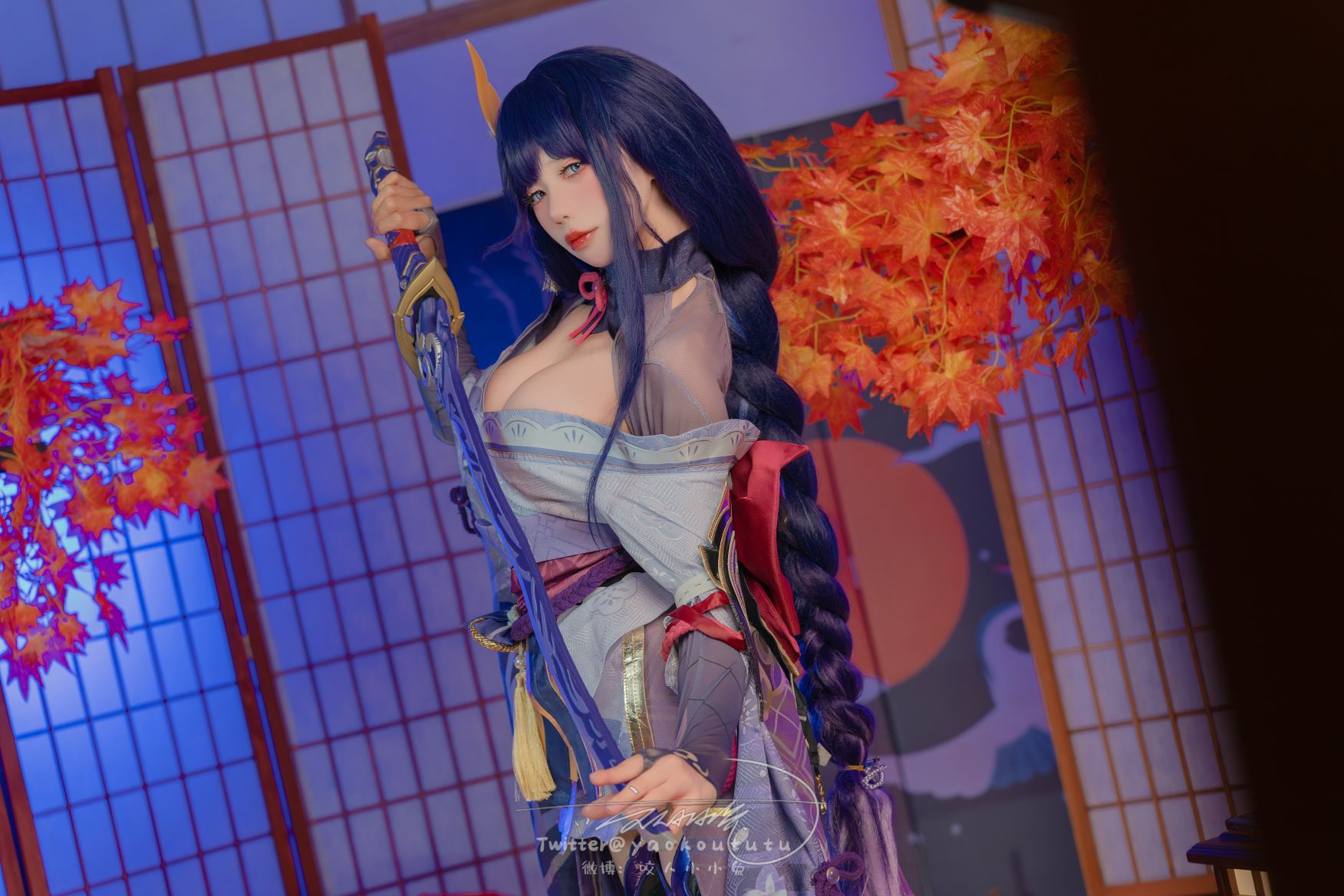 咬人小小兔(咬一口兔娘) - 3月作品 原神雷電將軍 [76P1V-1.43G