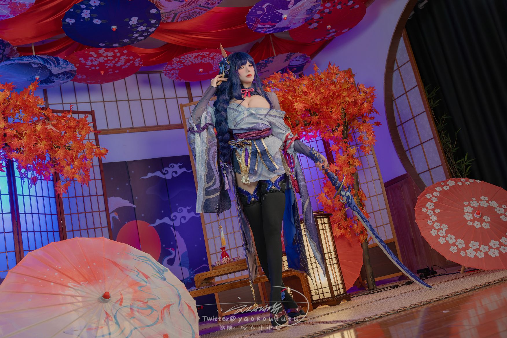 咬人小小兔(咬一口兔娘) - 3月作品 原神雷電將軍 [76P1V-1.43G