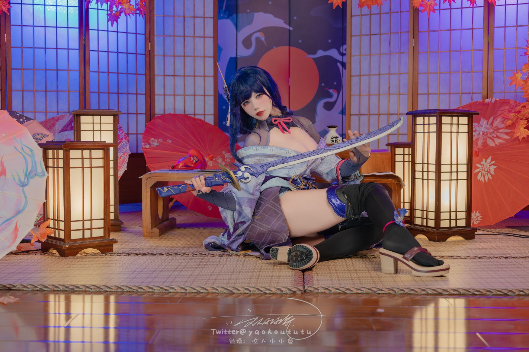 咬人小小兔(咬一口兔娘) - 3月作品 原神雷電将軍 [76P1V-1.43G