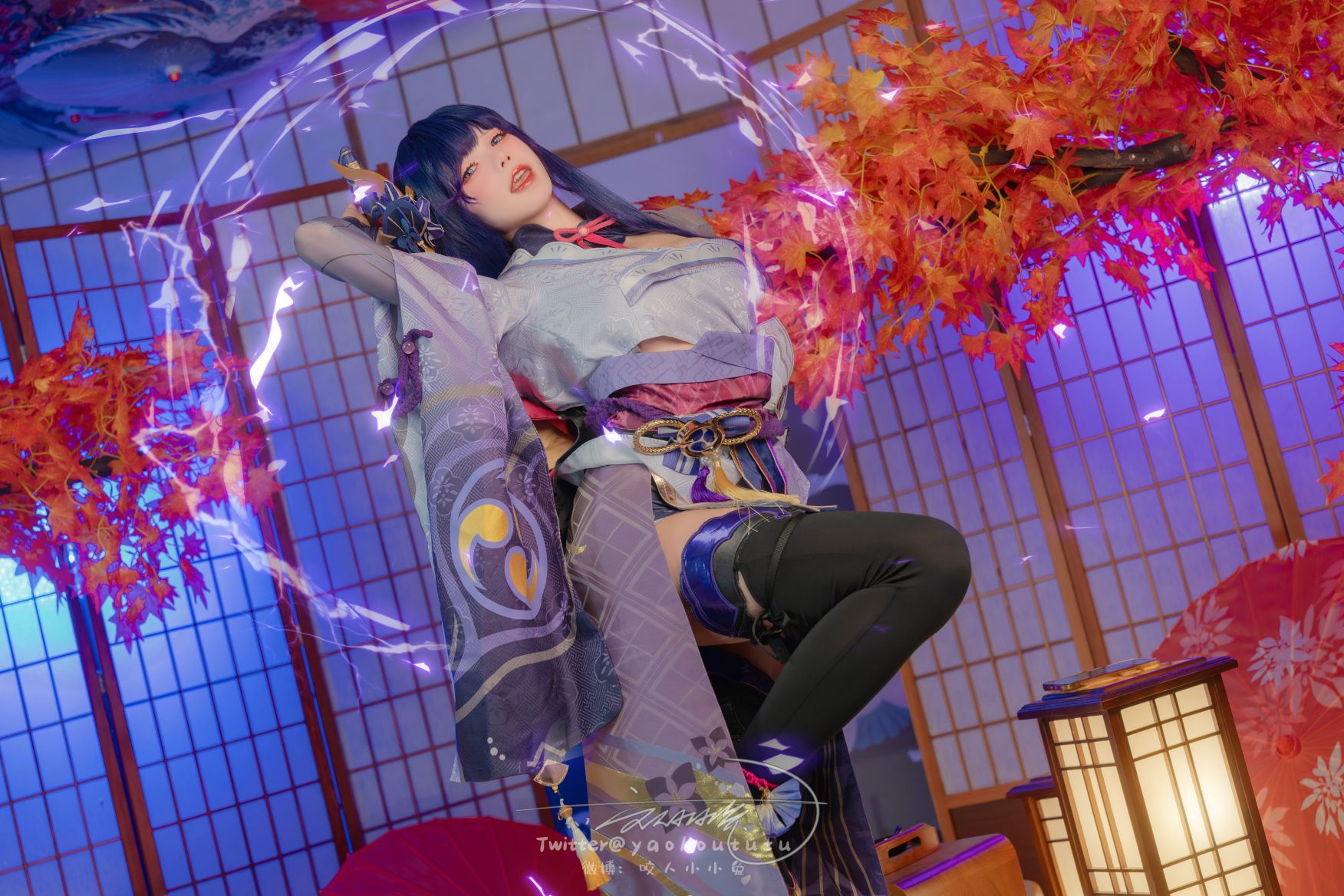 咬人小小兔(咬一口兔娘) - 3月作品 原神雷電將軍 [76P1V-1.43G