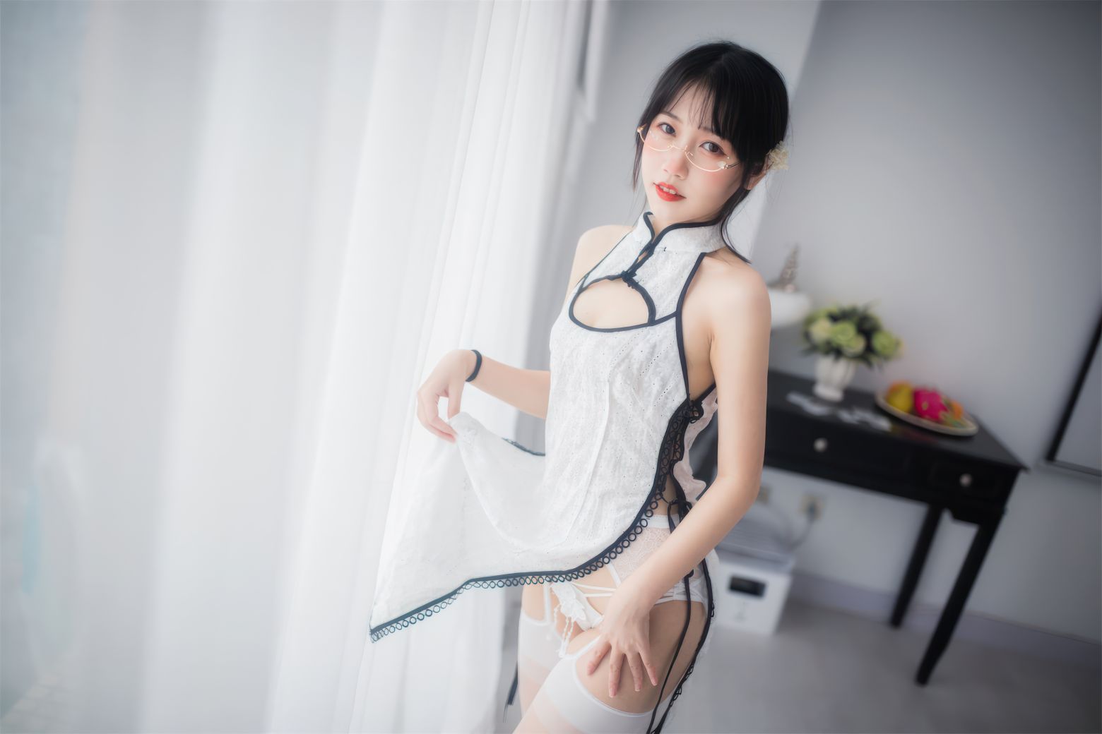 フウダイネコ - 人妻の白い旗袍[55P-222MB