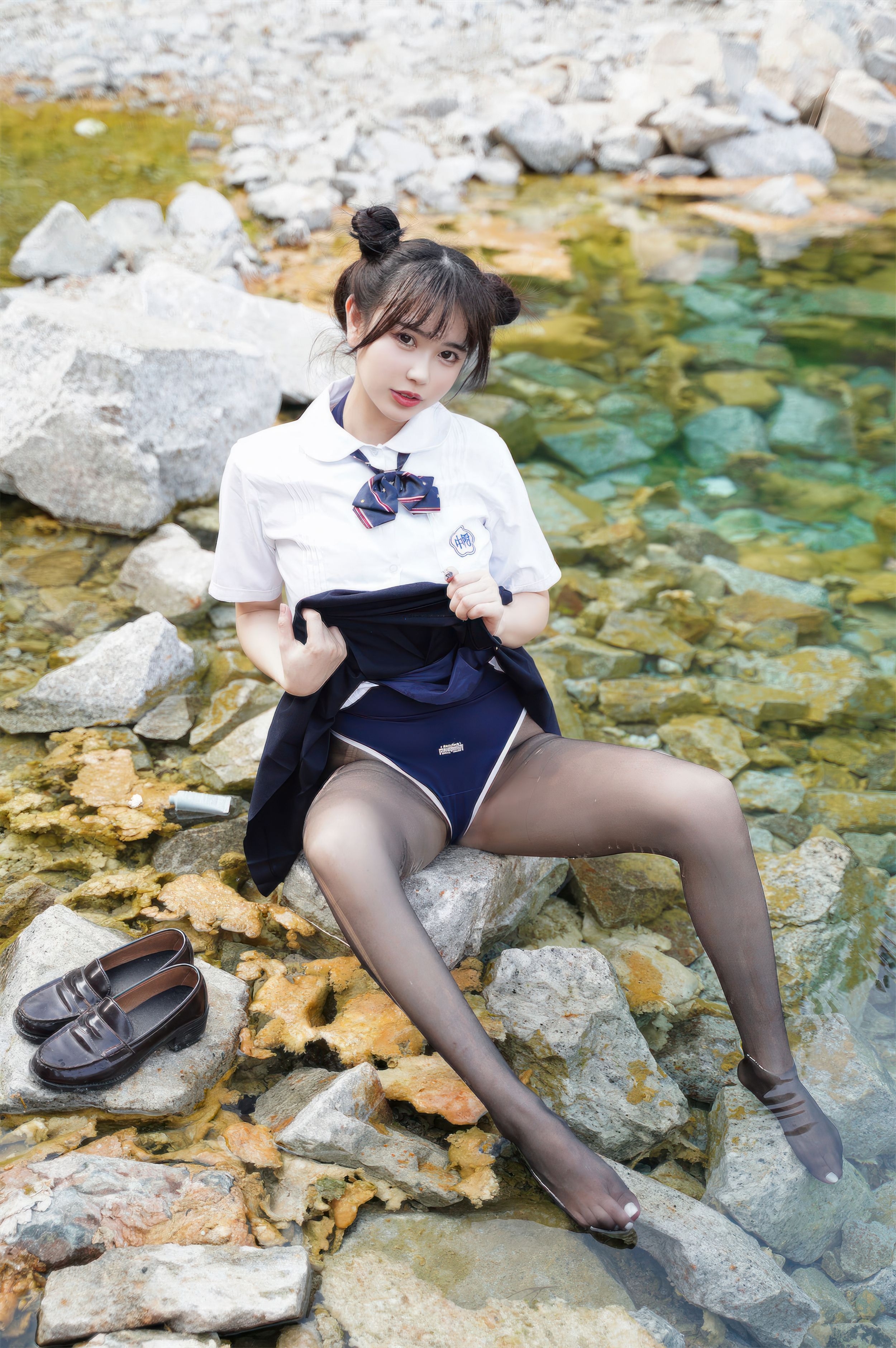 Tina is so wicked. Xiao Xi gymnastics uniform, school swimsuit JK, 56P