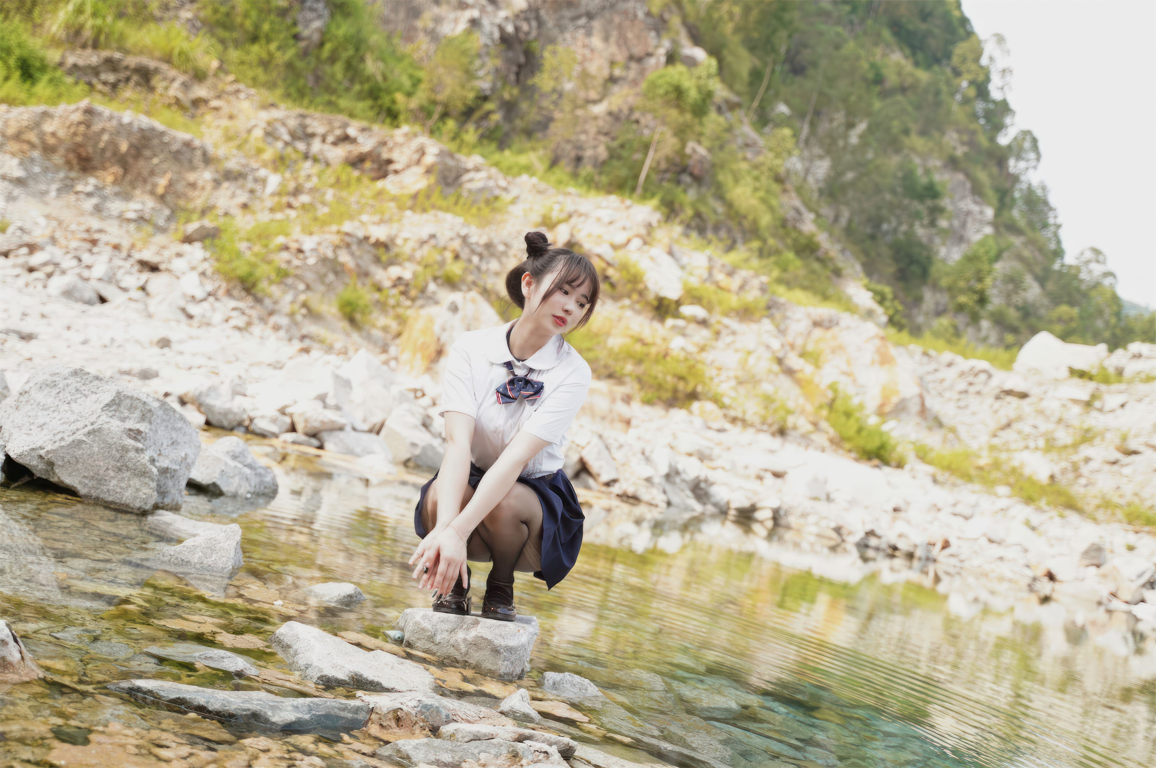 Tina is so wicked. Xiao Xi gymnastics uniform, school swimsuit JK, 56P