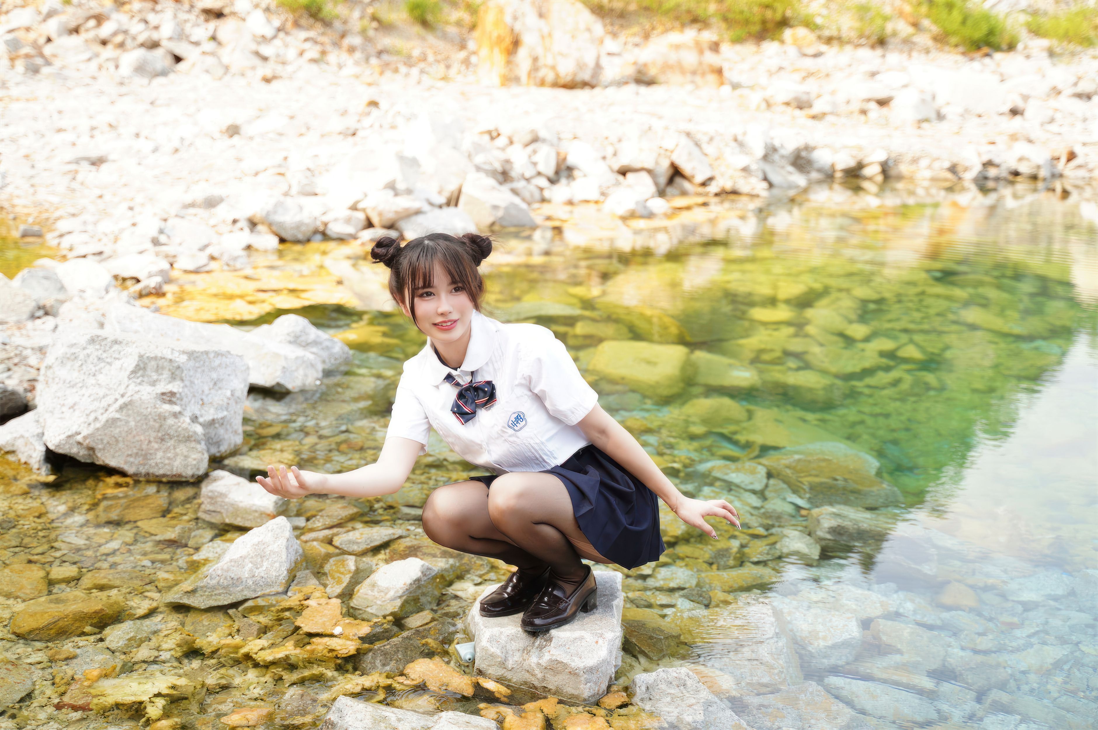 Tina is so wicked. Xiao Xi gymnastics uniform, school swimsuit JK, 56P