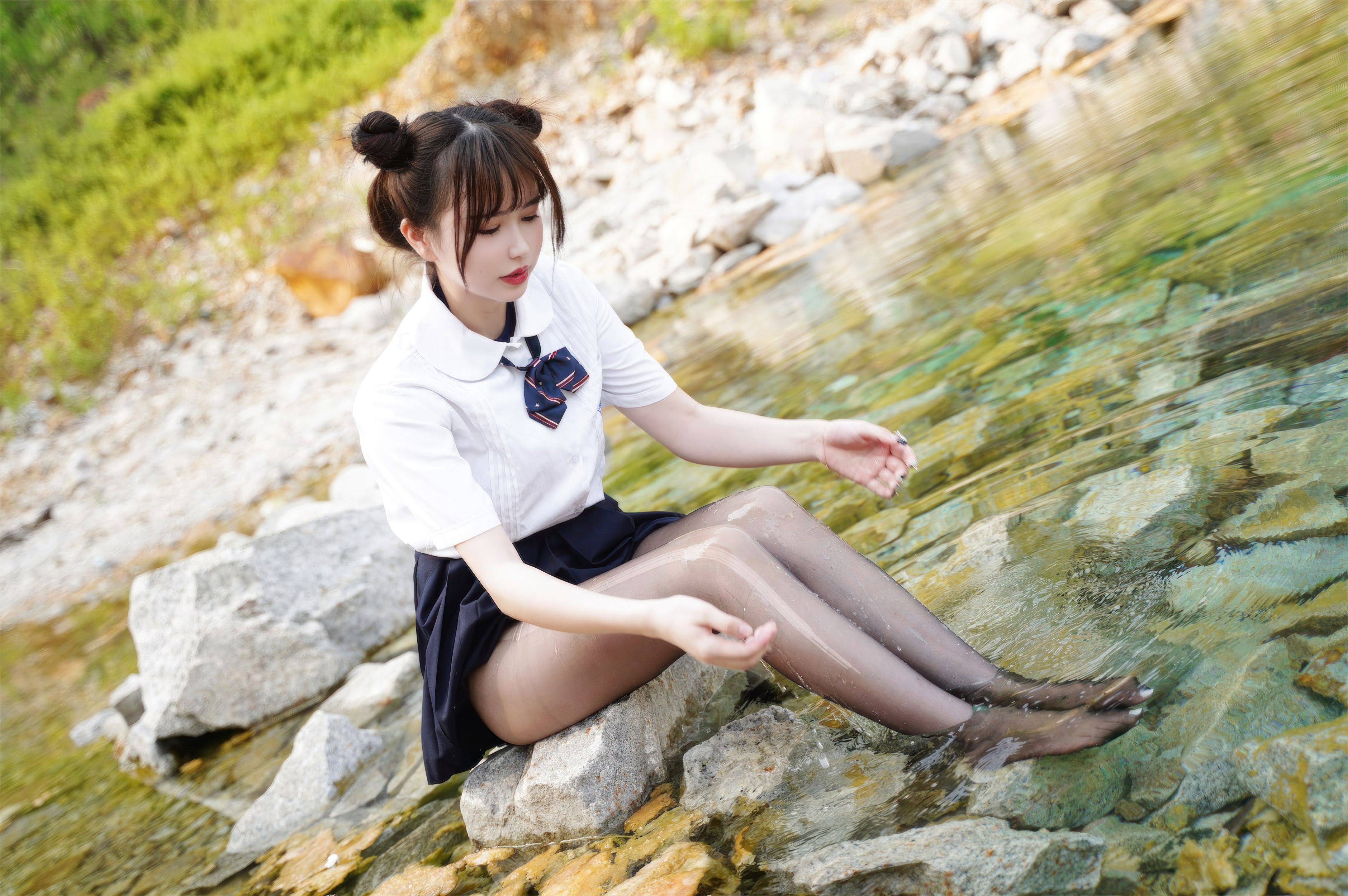 Tina is so wicked. Xiao Xi gymnastics uniform, school swimsuit JK, 56P