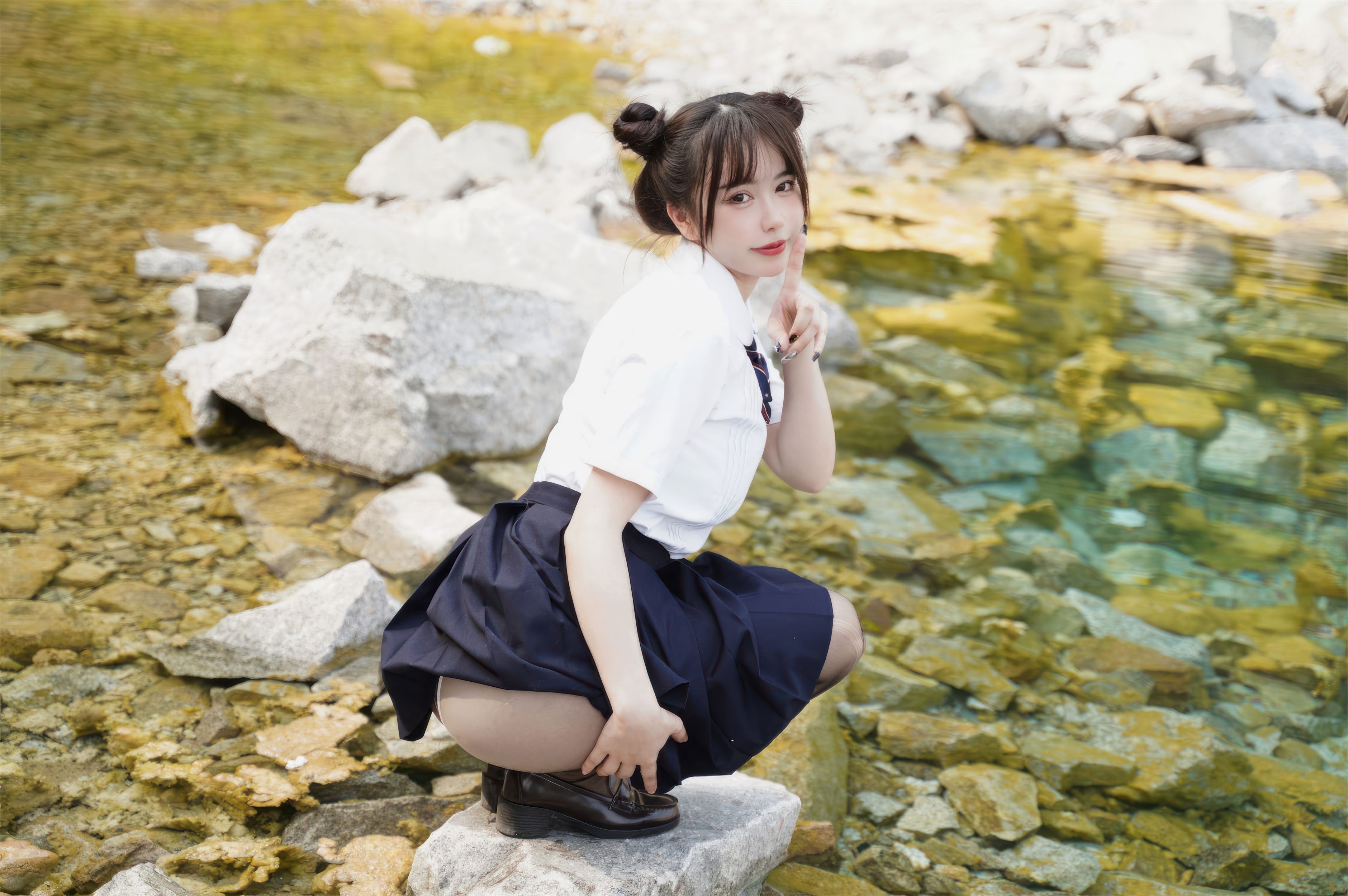 Tina is so wicked. Xiao Xi gymnastics uniform, school swimsuit JK, 56P