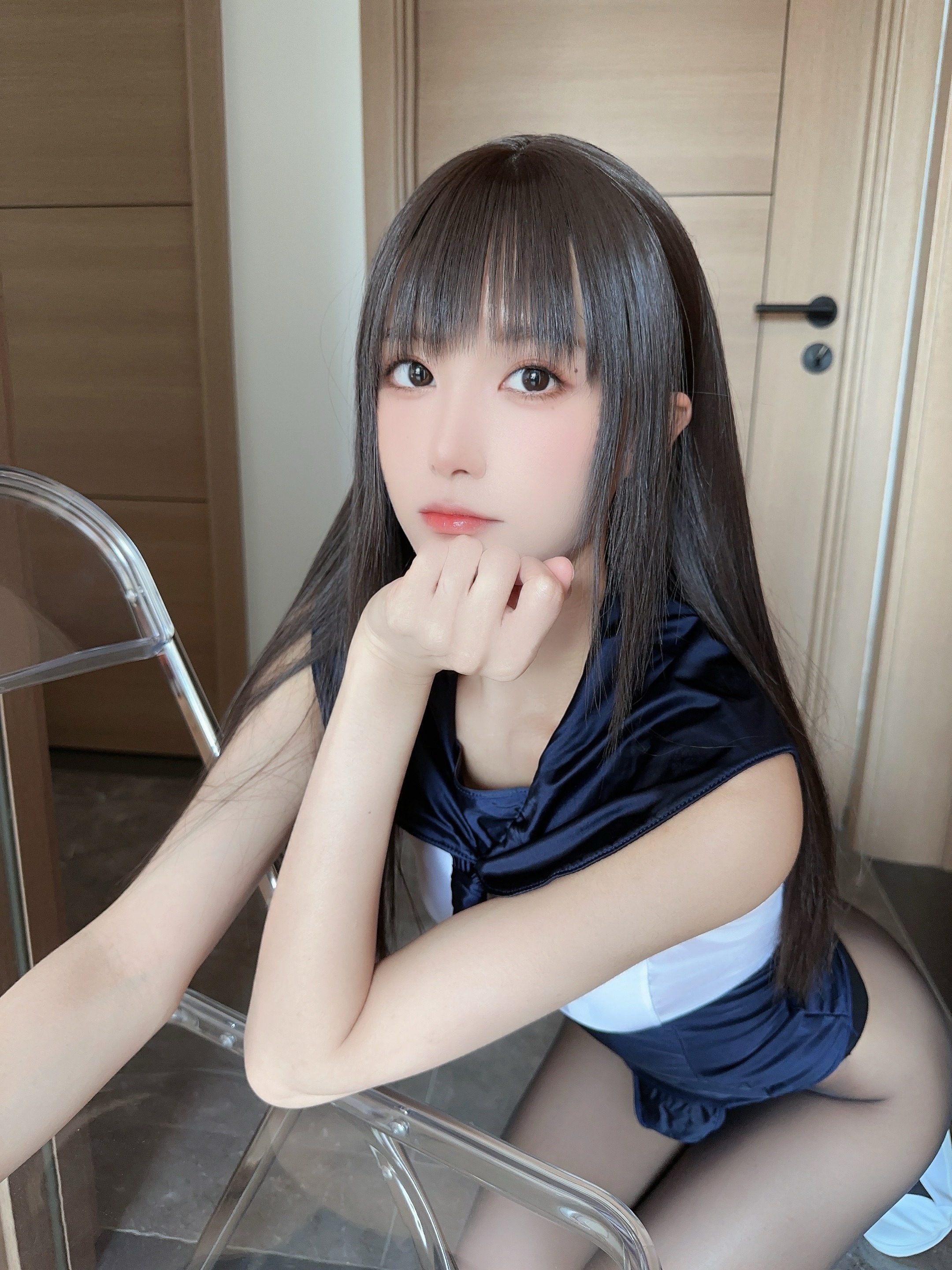 ブディン大法 ブルーのワンピース水着 95P