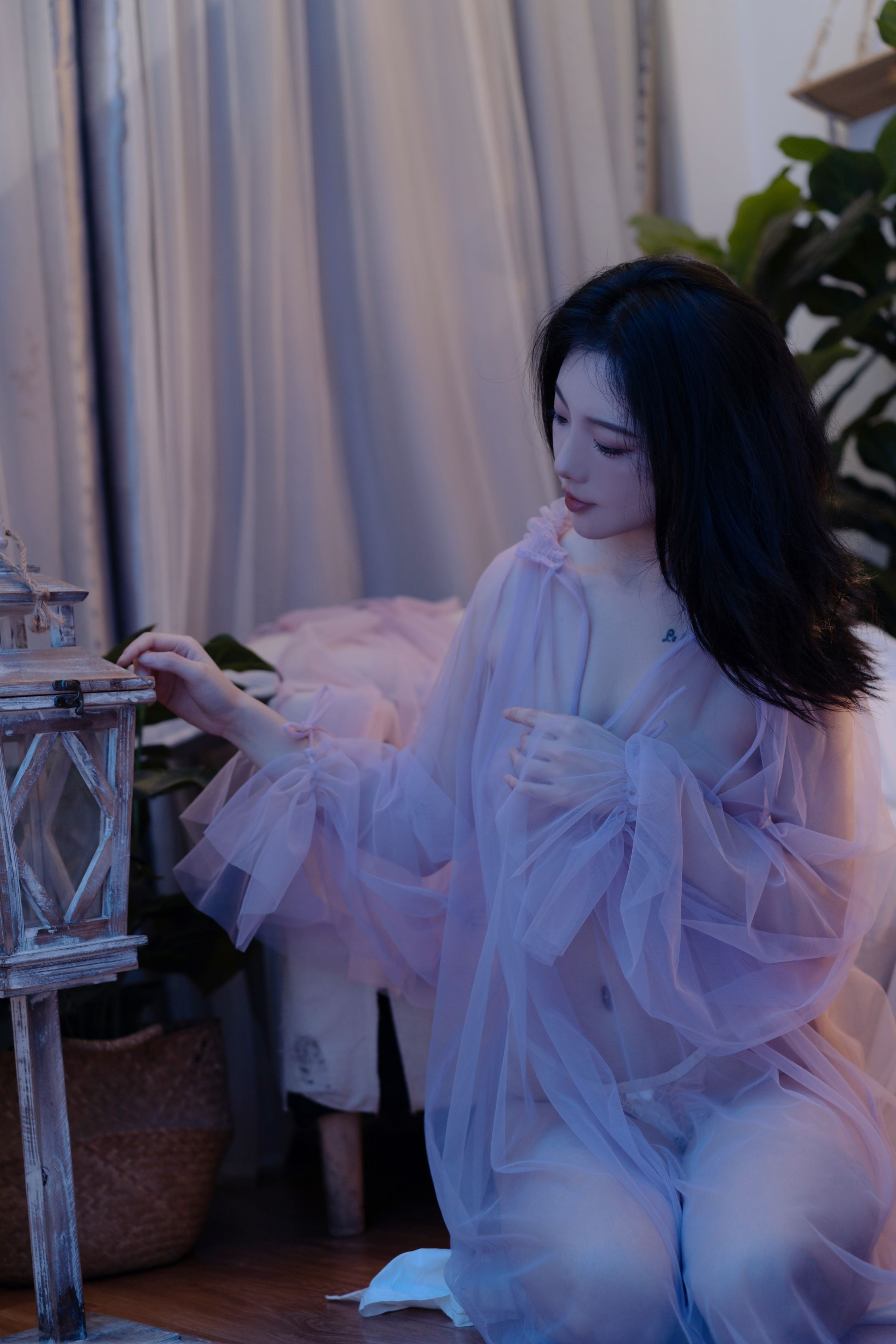 도량아챠 보라색 가제 치마 [25P-205MB
