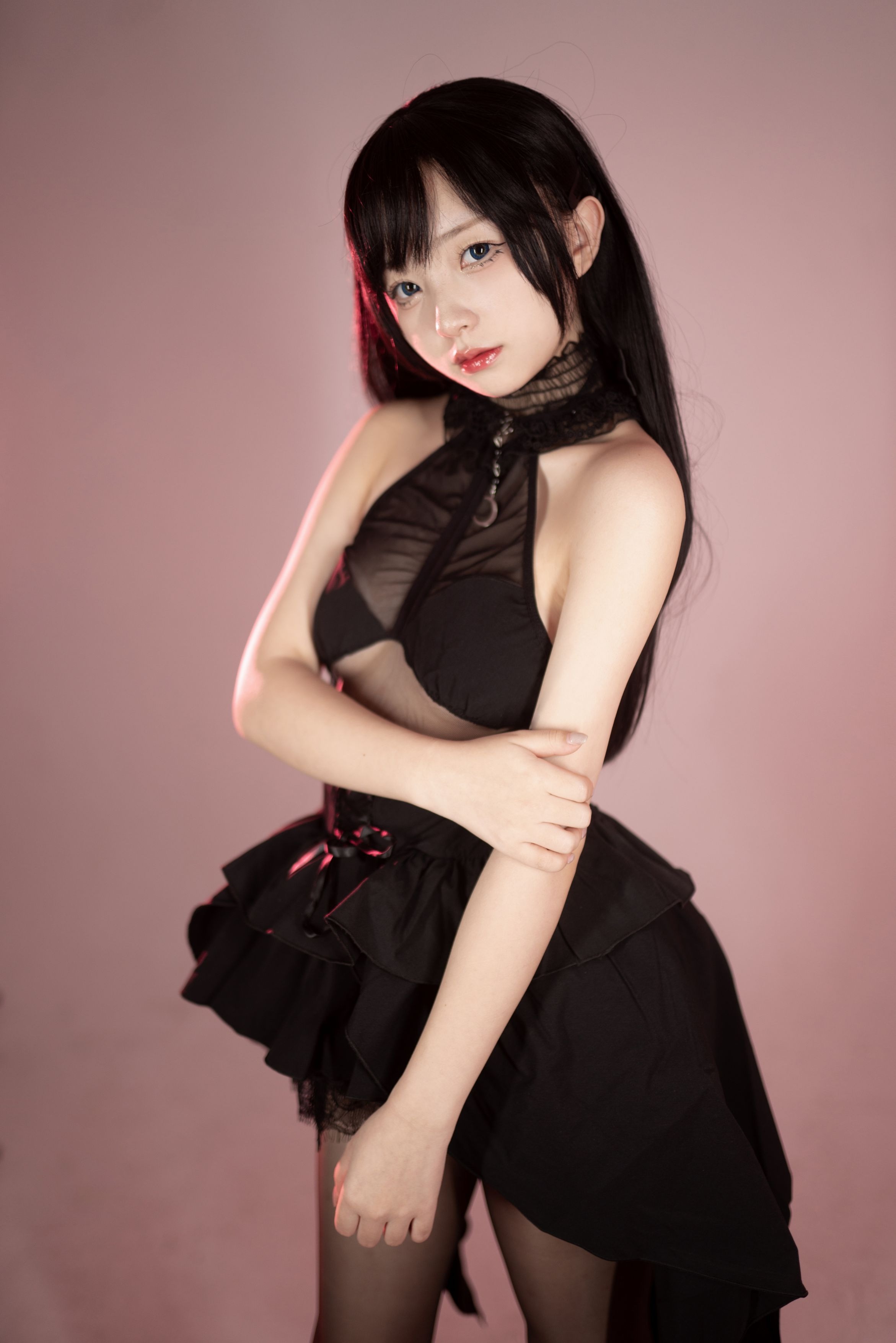 Hua Ling Black Silk Swallowtail Evening Dress 85P