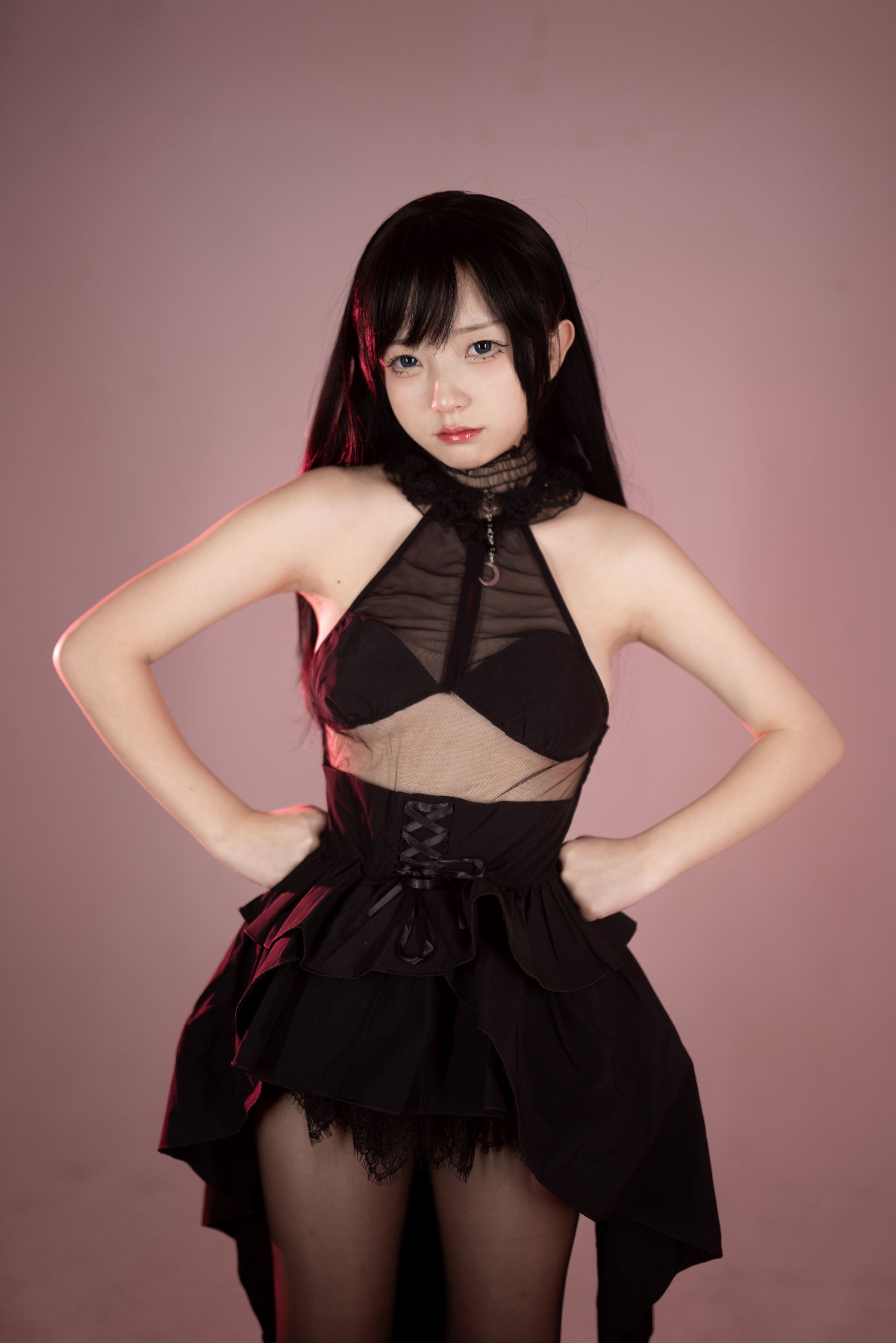 Hua Ling Black Silk Swallowtail Evening Dress 85P