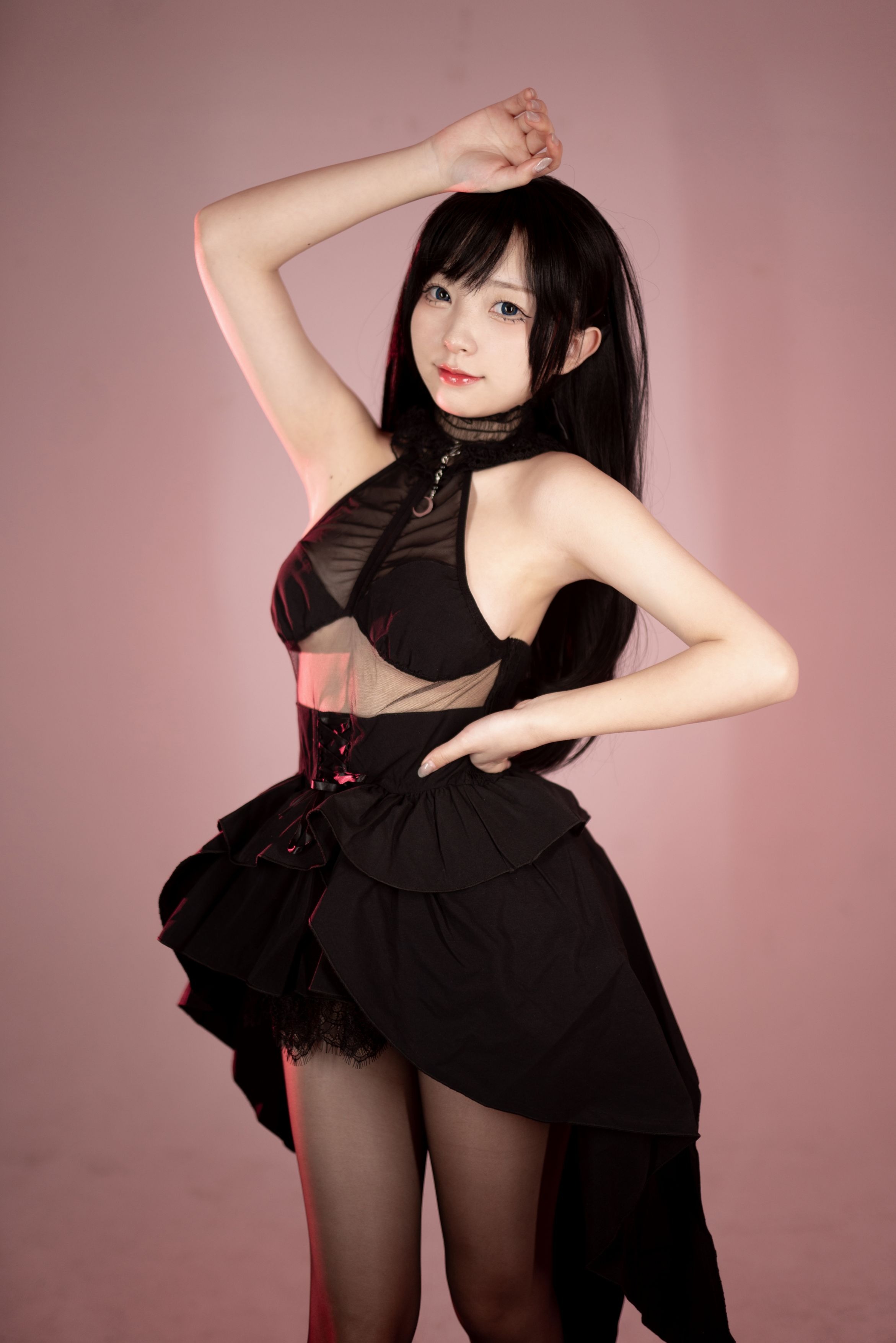 Hua Ling Black Silk Swallowtail Evening Dress 85P