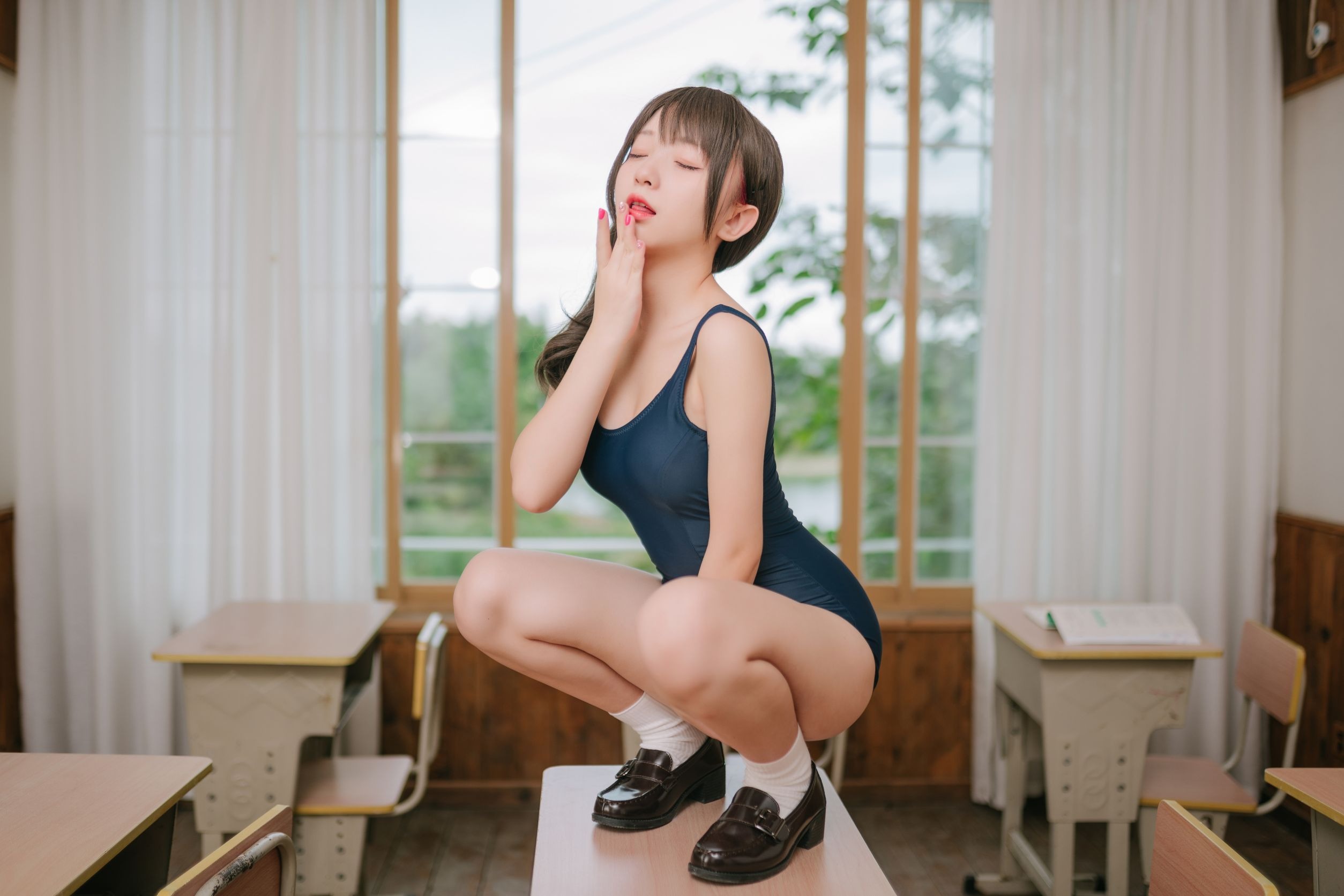 Hua Ling: Discipline Committee Member School Swimsuit x Swimming Class Discipline Committee Member 93P