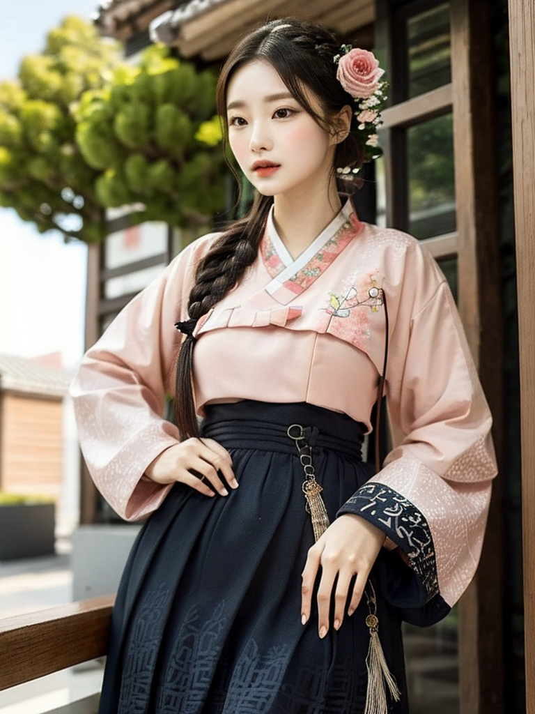 สาวชุดฮันบกเกาหลี