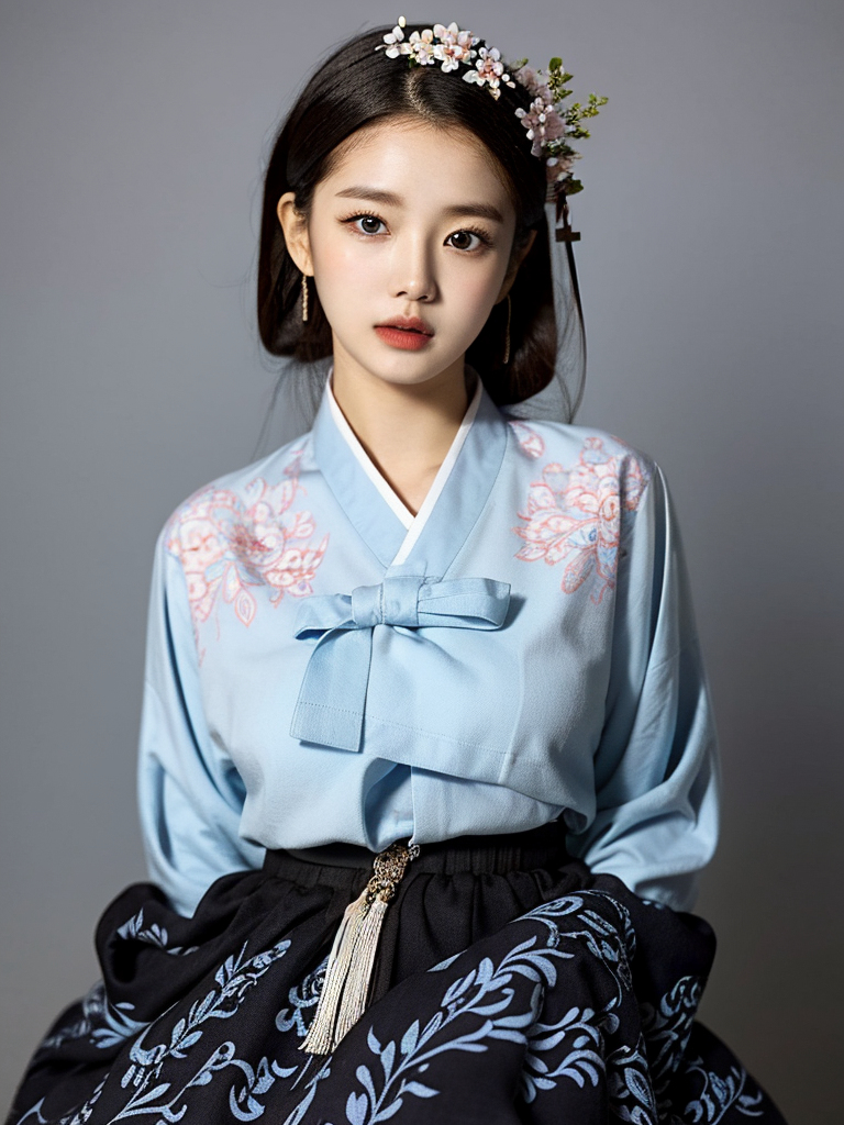 สาวชุดฮันบกเกาหลี