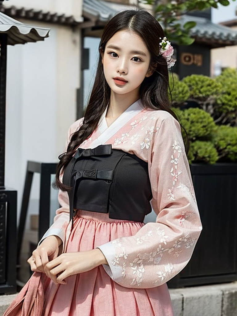 สาวชุดฮันบกเกาหลี