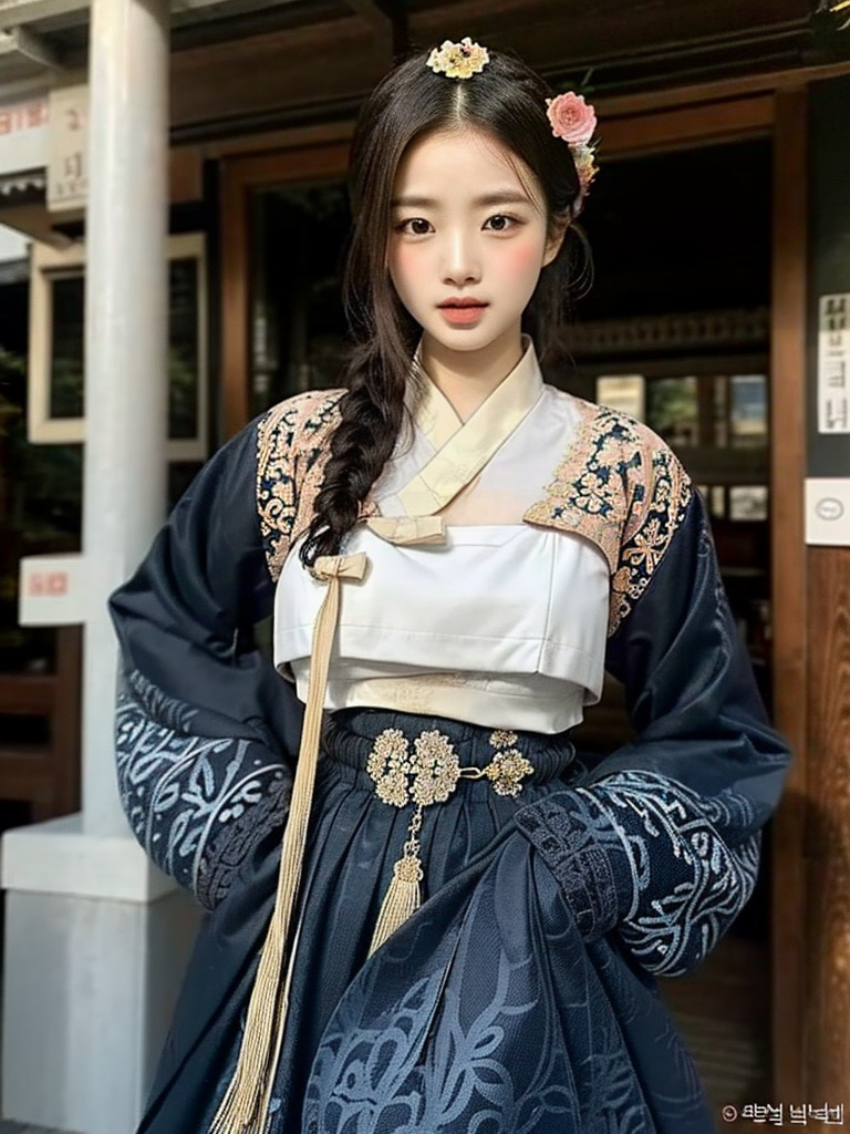 สาวชุดฮันบกเกาหลี