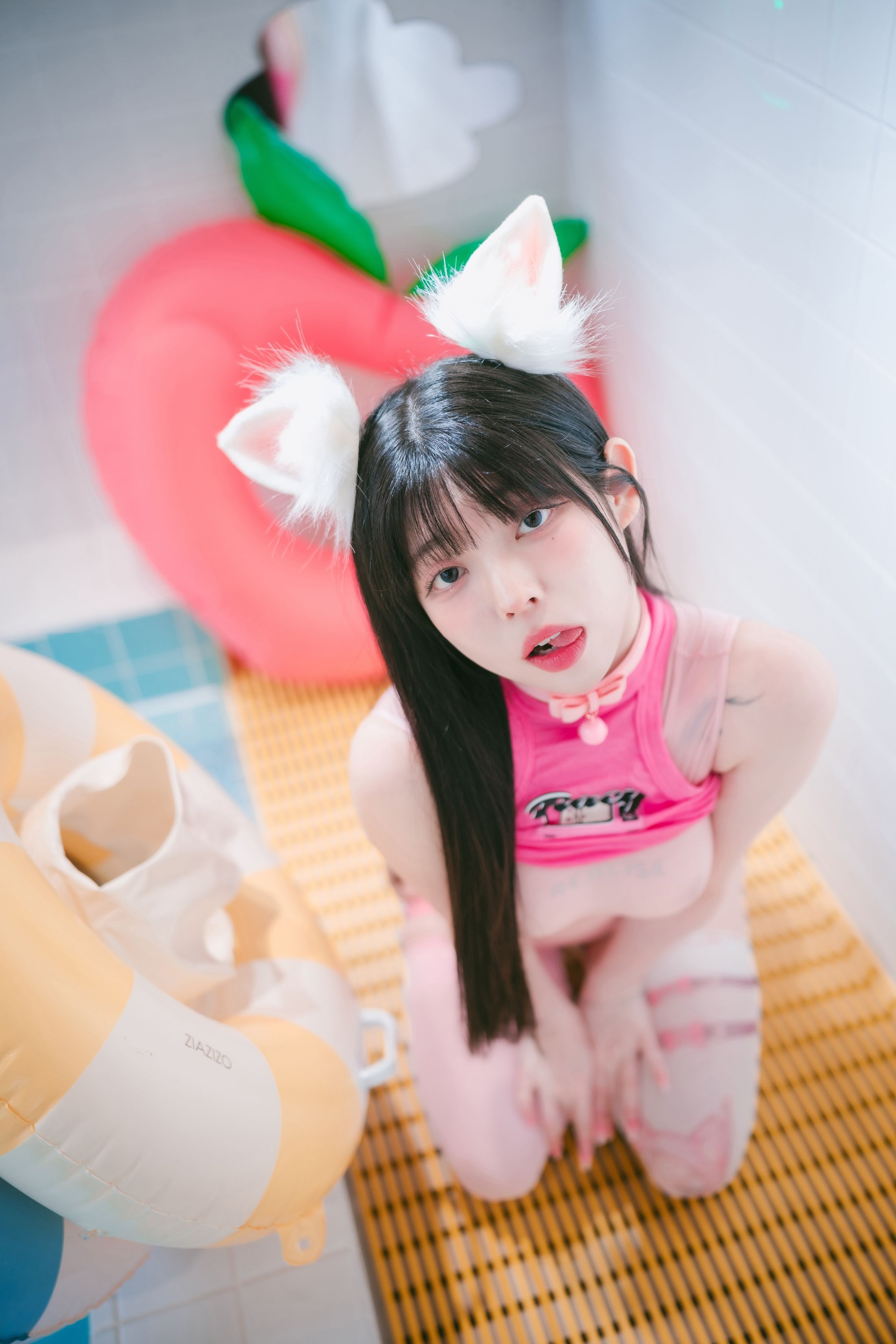 디자와 포토 - 유디 - 분홍 토끼 & 검은 고양이 105P