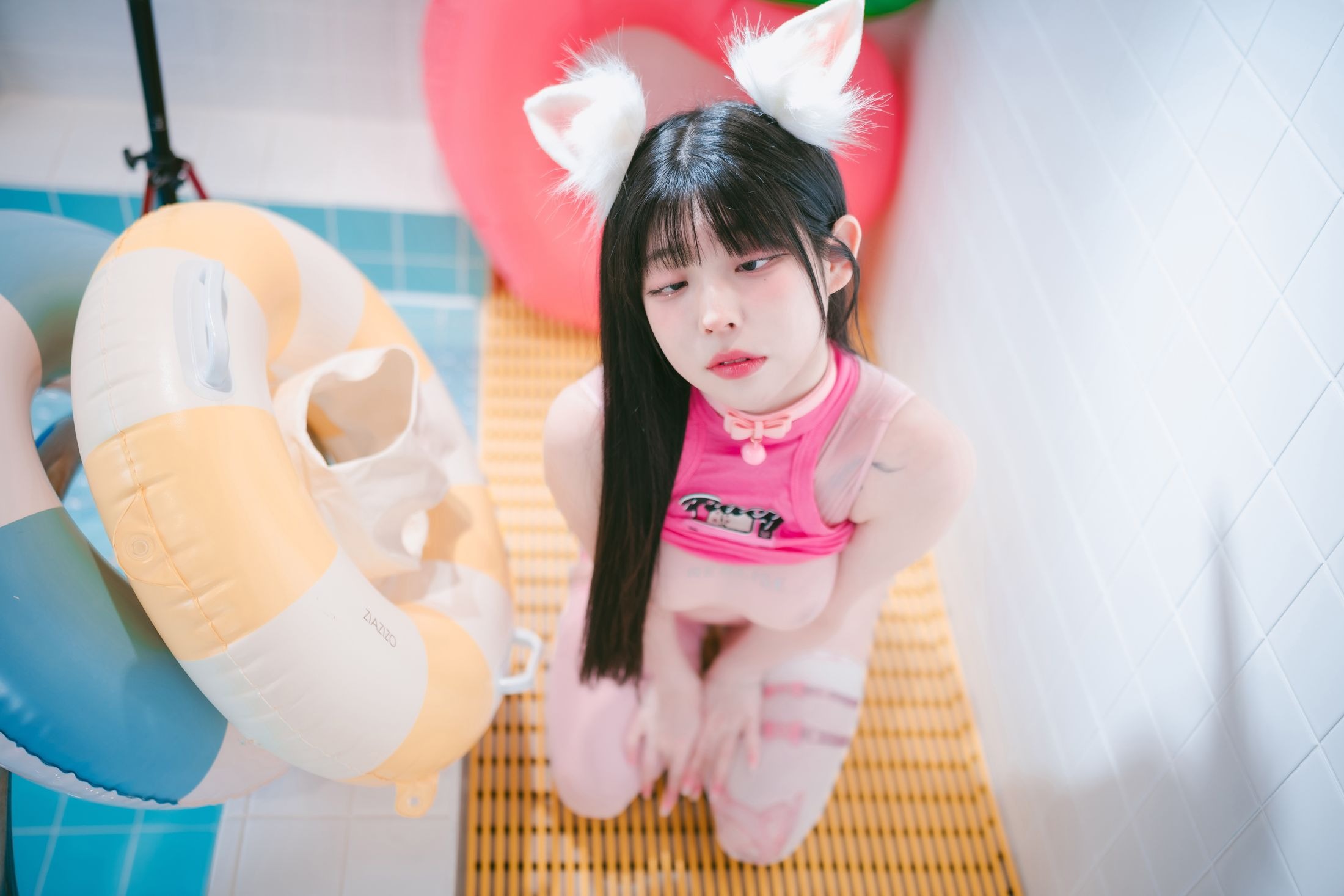 디자와 포토 - 유디 - 분홍 토끼 & 검은 고양이 105P