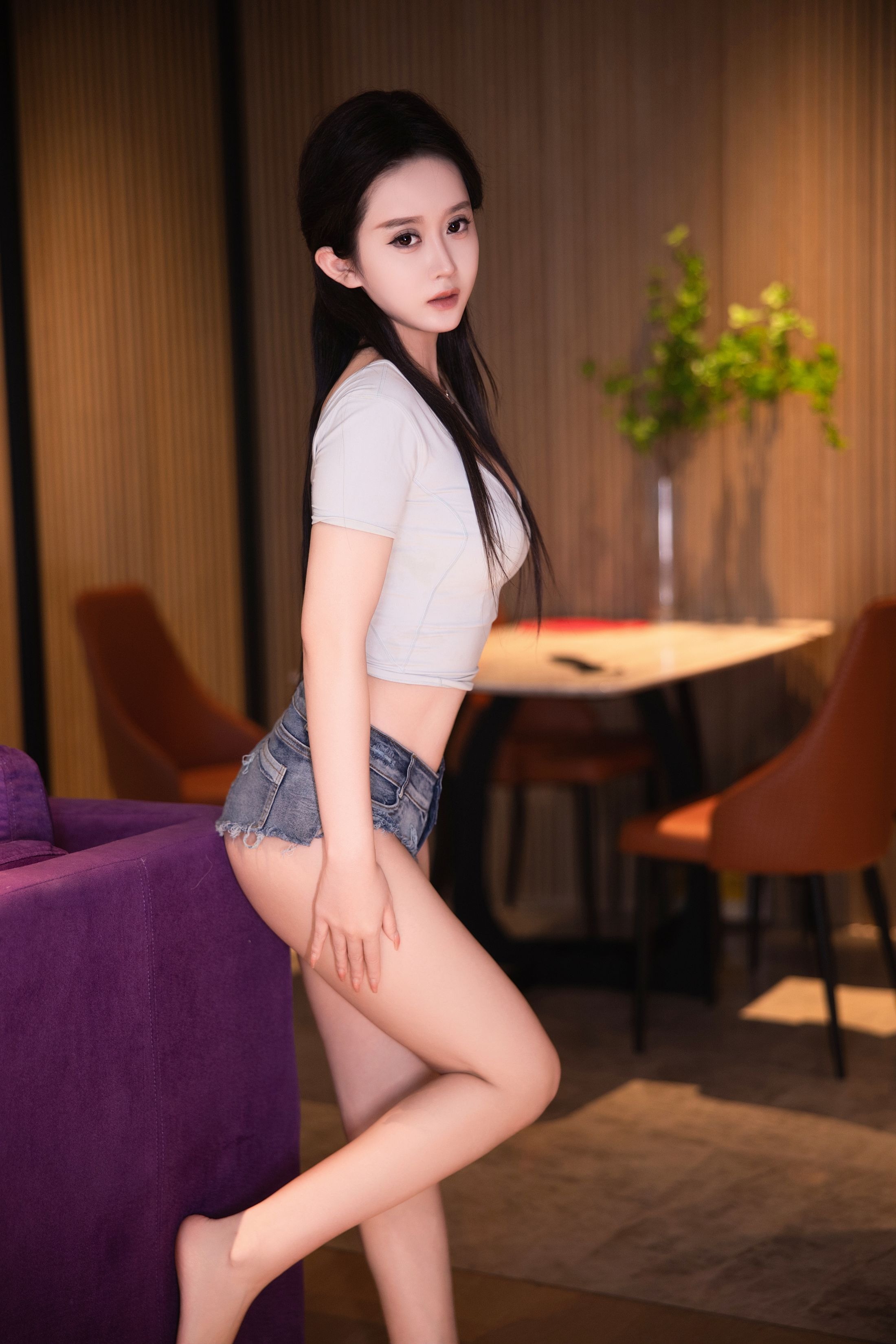 Lin Shanshan - Denim Thong Shorts 76P