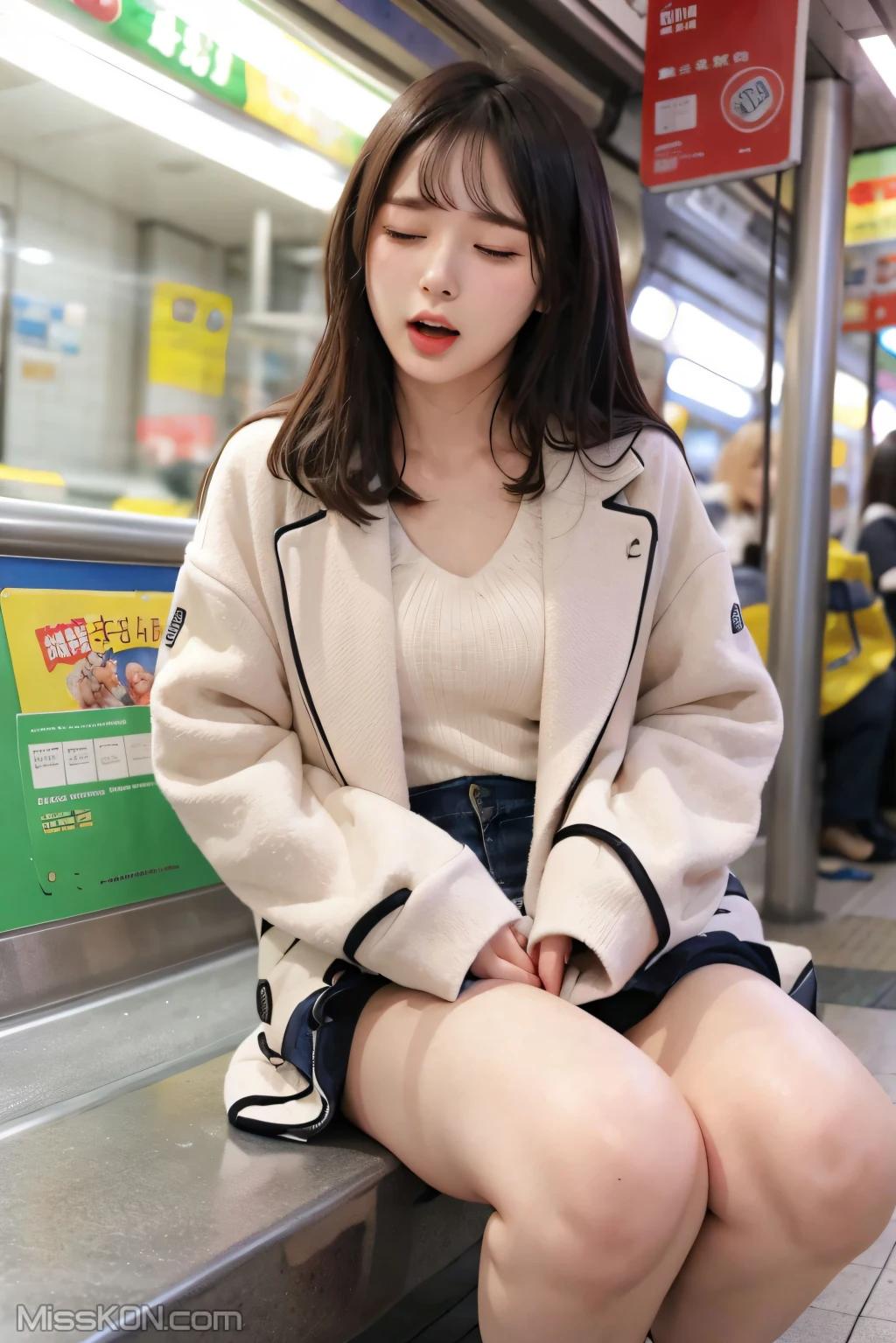 AI 생성] 청순 위미 시리즈 지하철 속의 점핑 에그 (108장 사진)